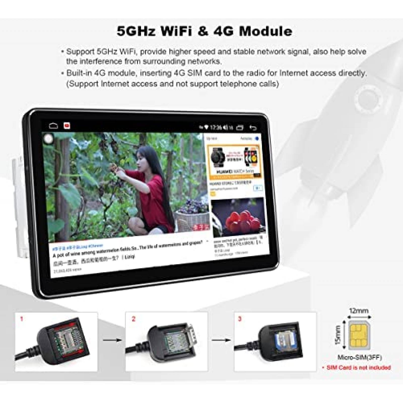 Estereo Auto JOYING 10.5'' Android 8 Core Touch Wifi SIM -N