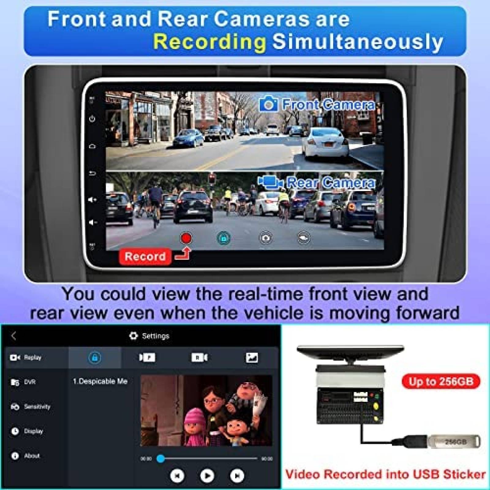 Estereo Auto Cogamichi 10'' Android Camara Frontal y Reversa