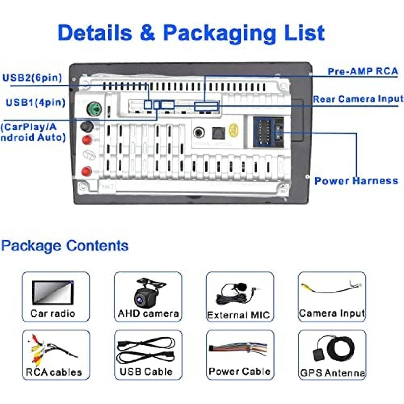 Estereo para Auto Woibugee 10'' QLED Tactil Carplay -Negro