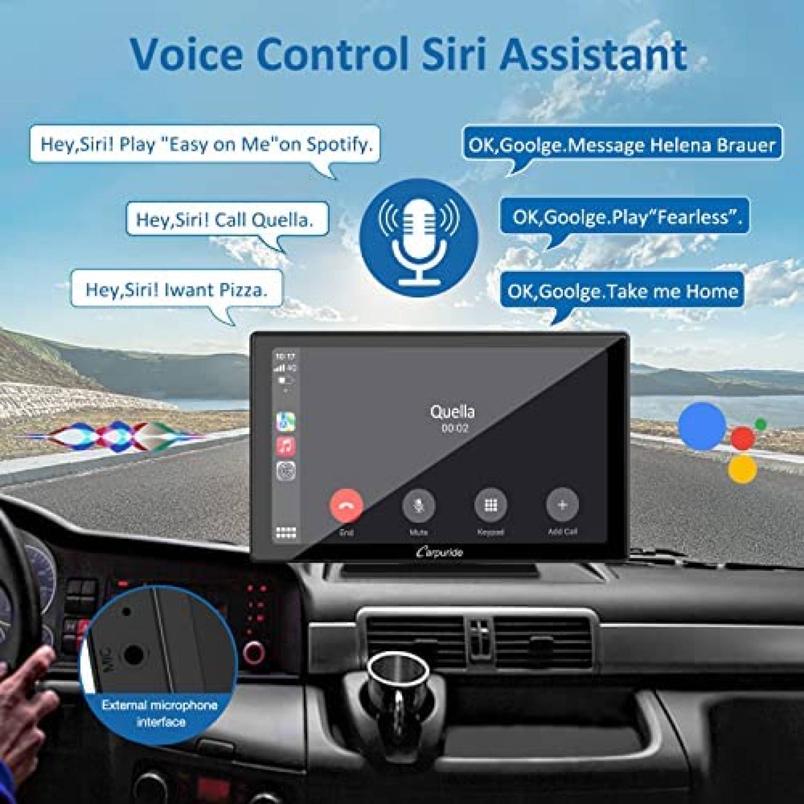 Estereo Portatil para Carro CARPURIDE 9" Pantalla Tactil