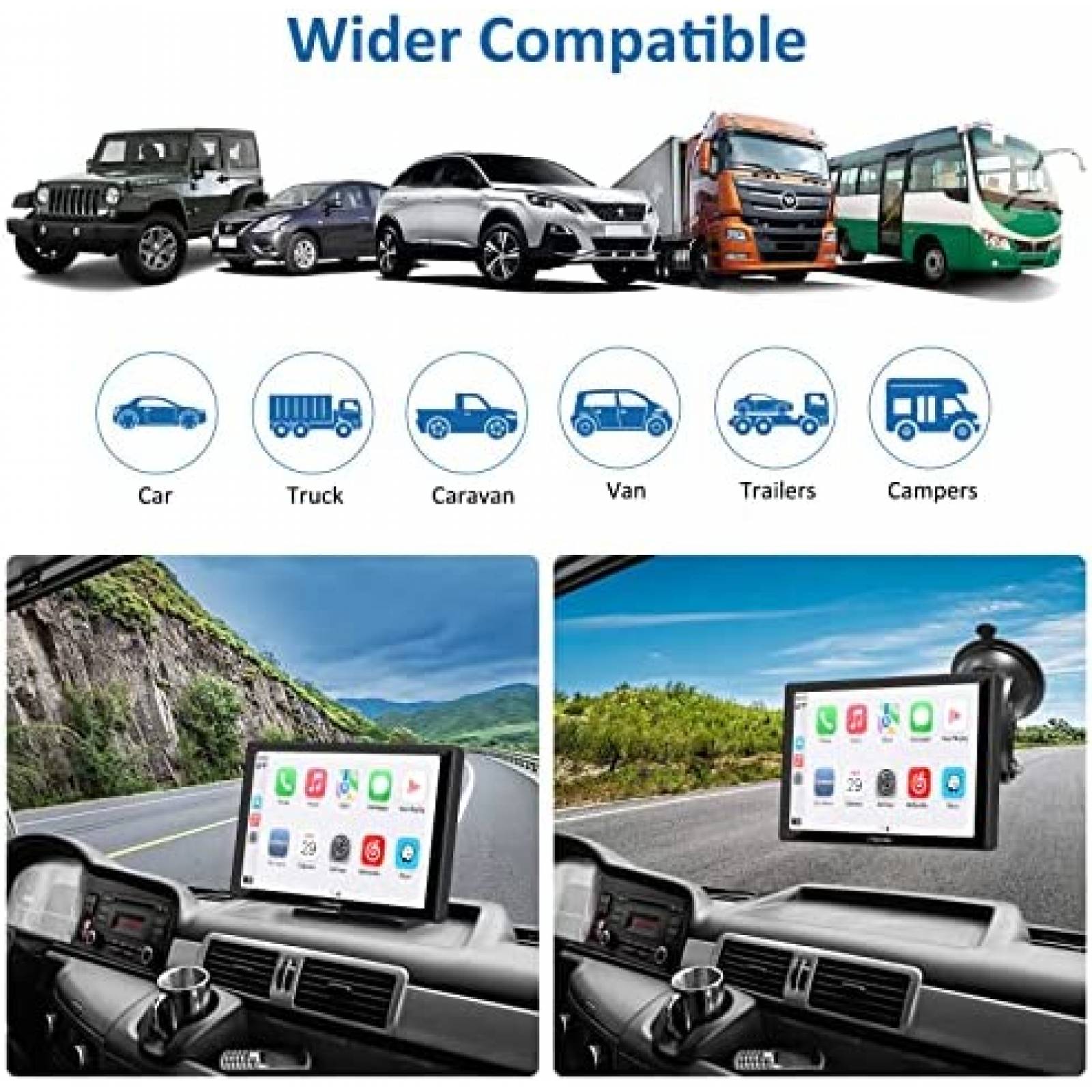 Estereo Portatil para Carro CARPURIDE 9" Pantalla Tactil