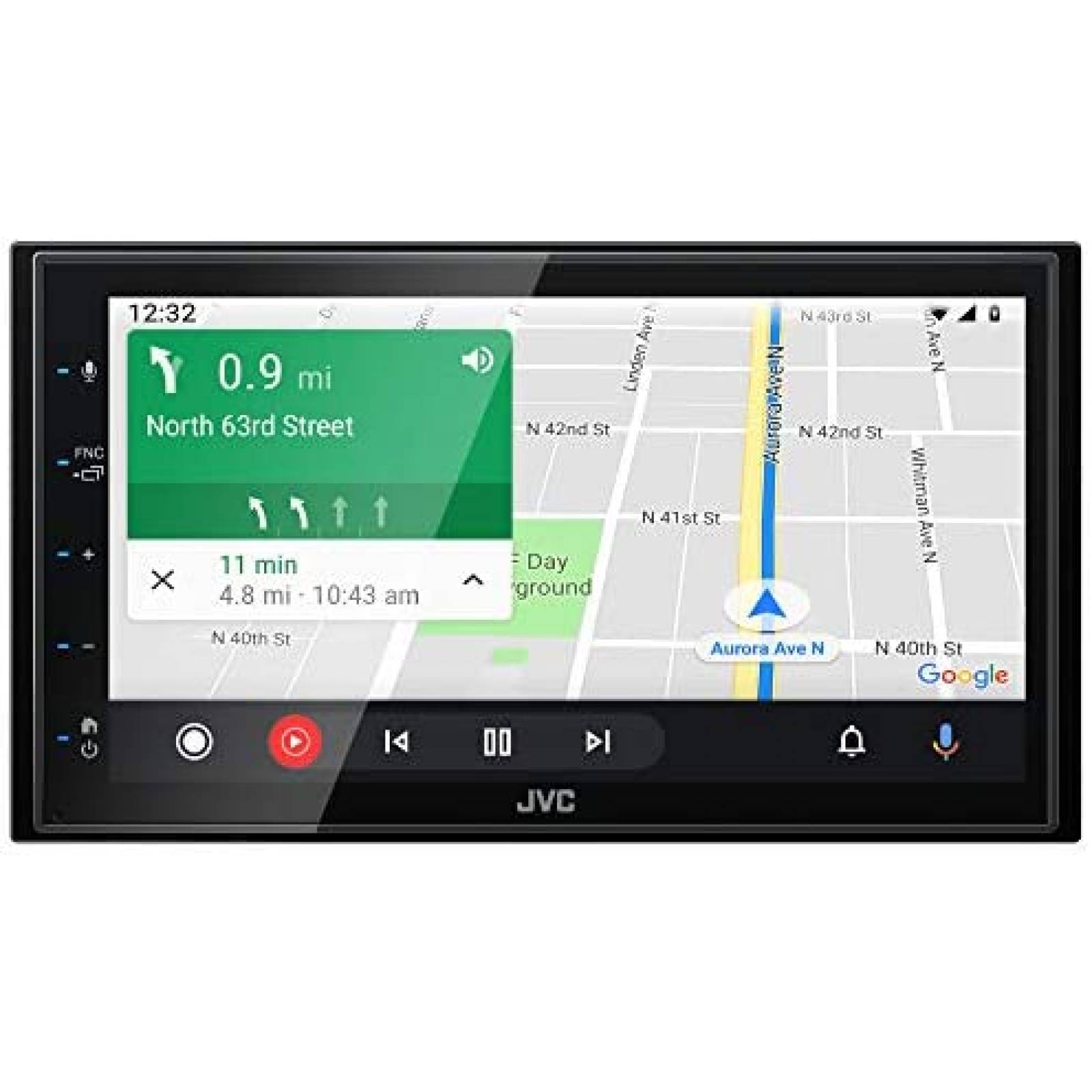 Estereo De Coche JVC Doble Din Bluetooth 6.8 Pulgadas -Negro