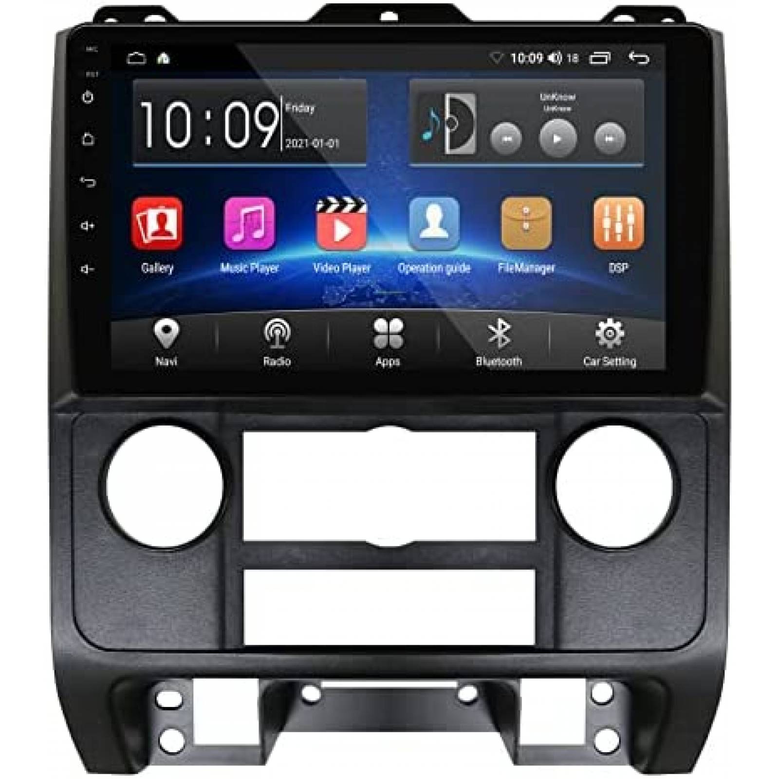 Estereo Auto YULU Android 10 9'' Touch + Camara -Negro