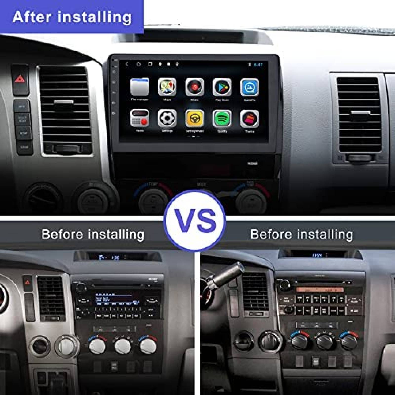 Estereo Auto YULU 10'' Tundra 2007 2013 Sequoia 2008 2018