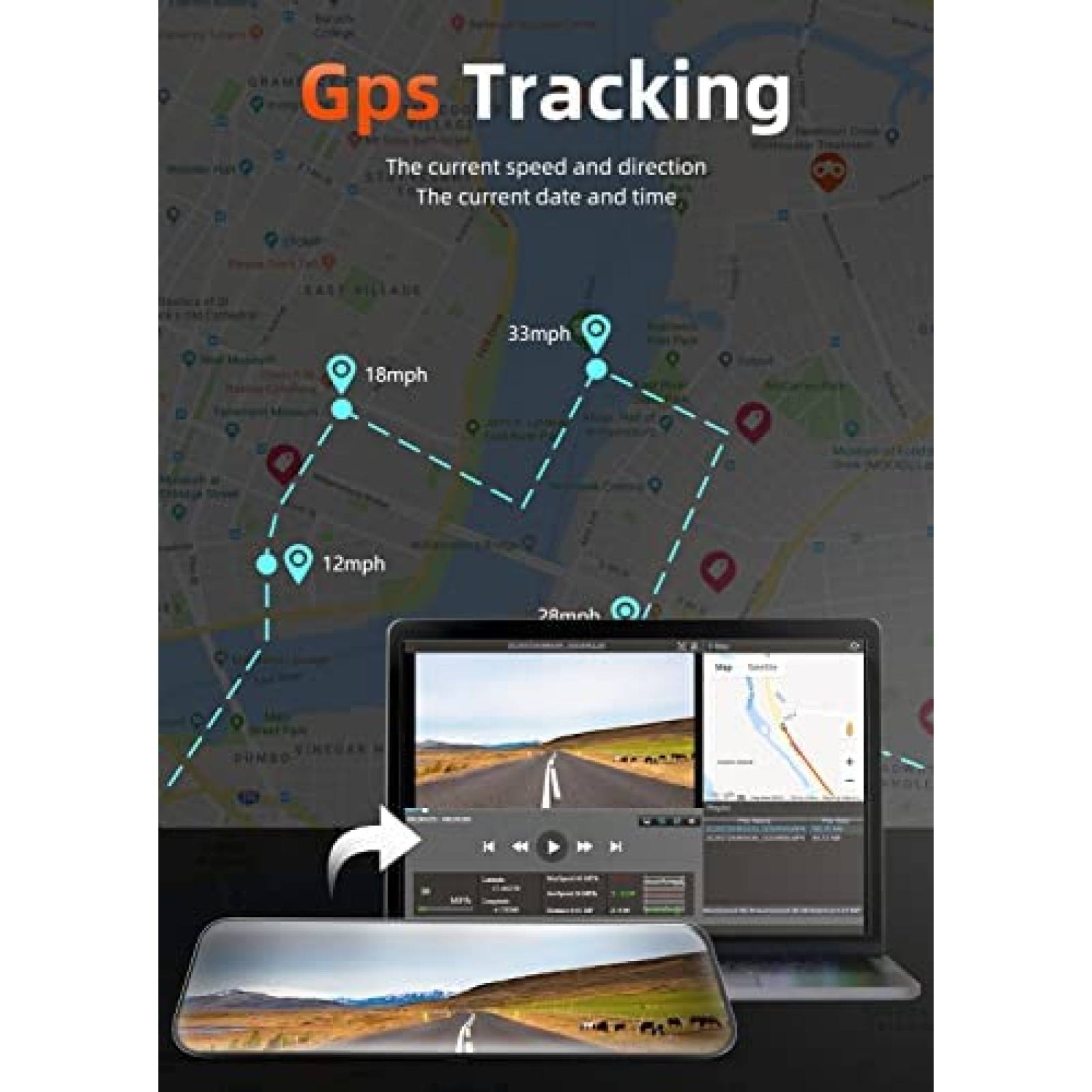 Retrovisor 2 Camaras WOLFBOX G900 12'' Touch GPS Sensor -N
