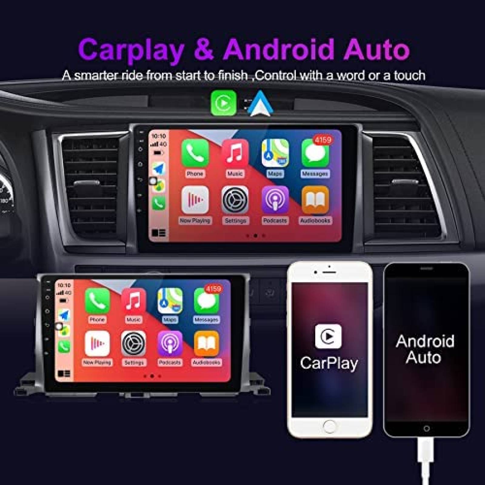 Estereo Auto Fellostar 10'' Highlander 2014 - 2019 Wifi GPS
