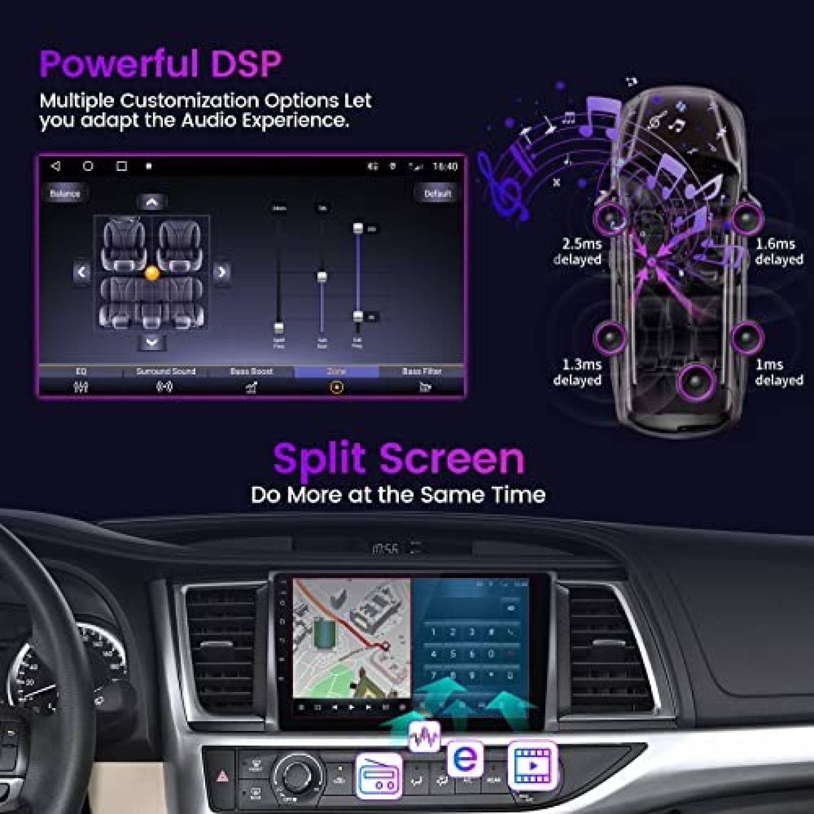 Estereo Auto Fellostar 10'' Highlander 2014 - 2019 Wifi GPS