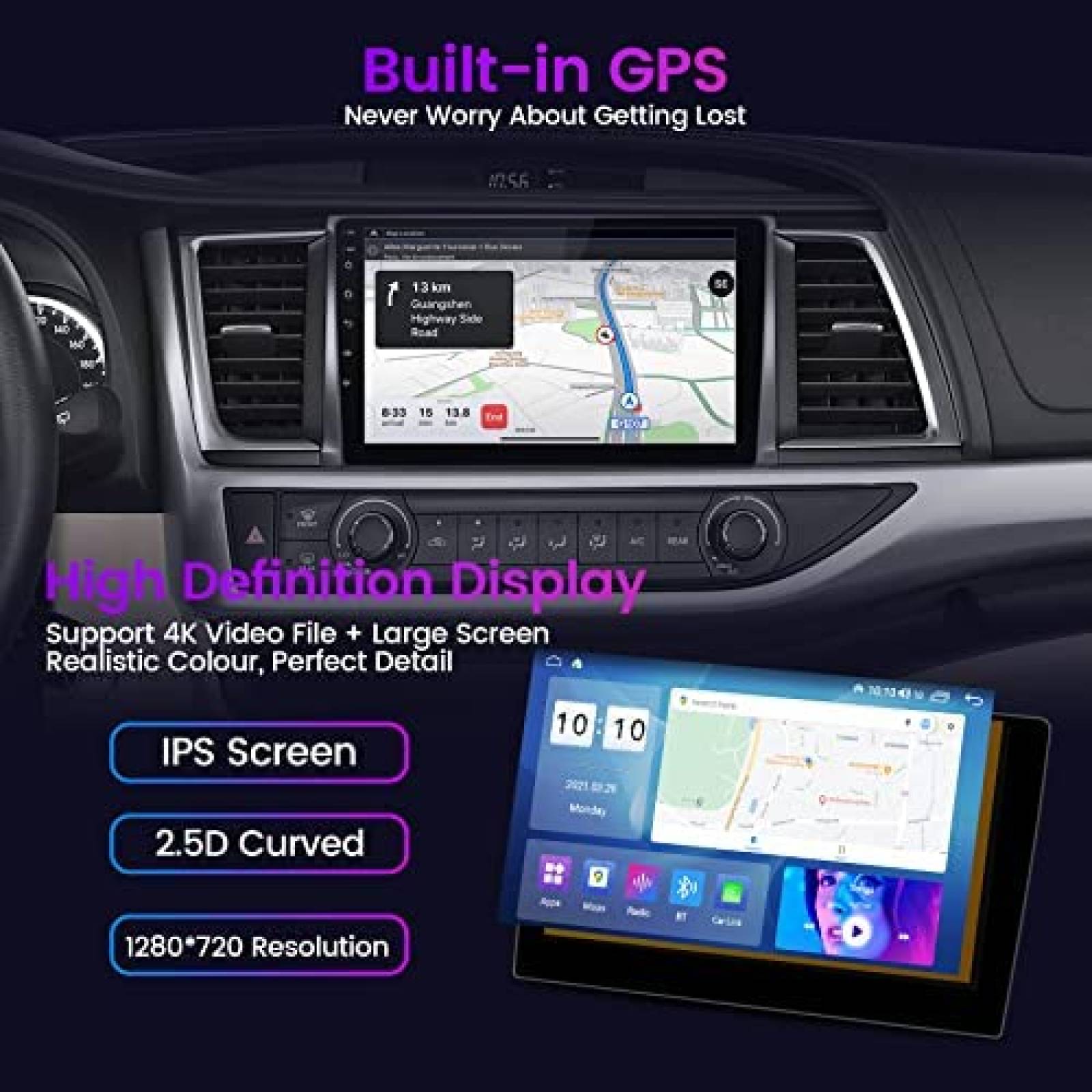 Estereo Auto Fellostar 10'' Highlander 2014 - 2019 Wifi GPS