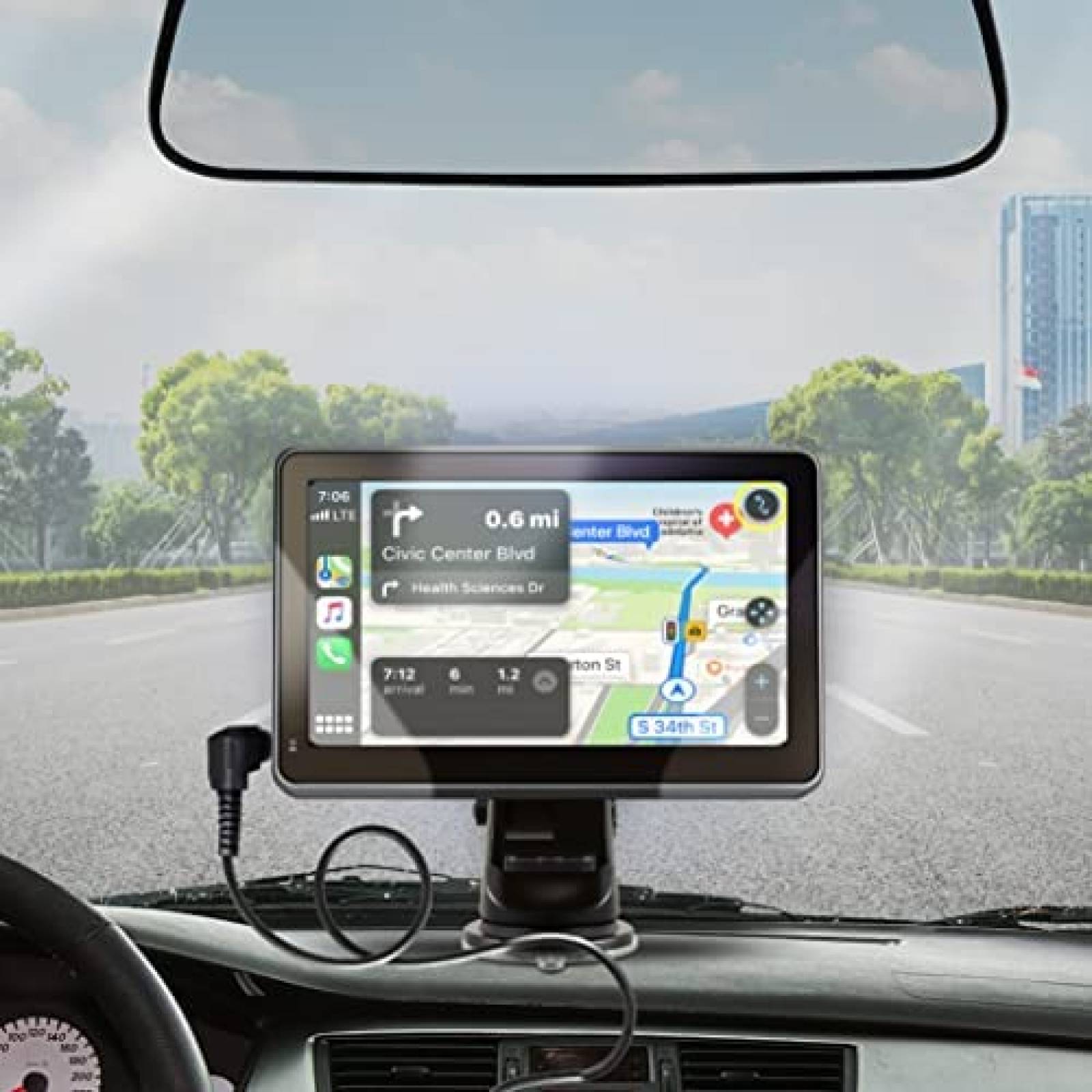 Pantalla Portatil Auto Car&Driver 7'' Touch Bluetooth +Cable