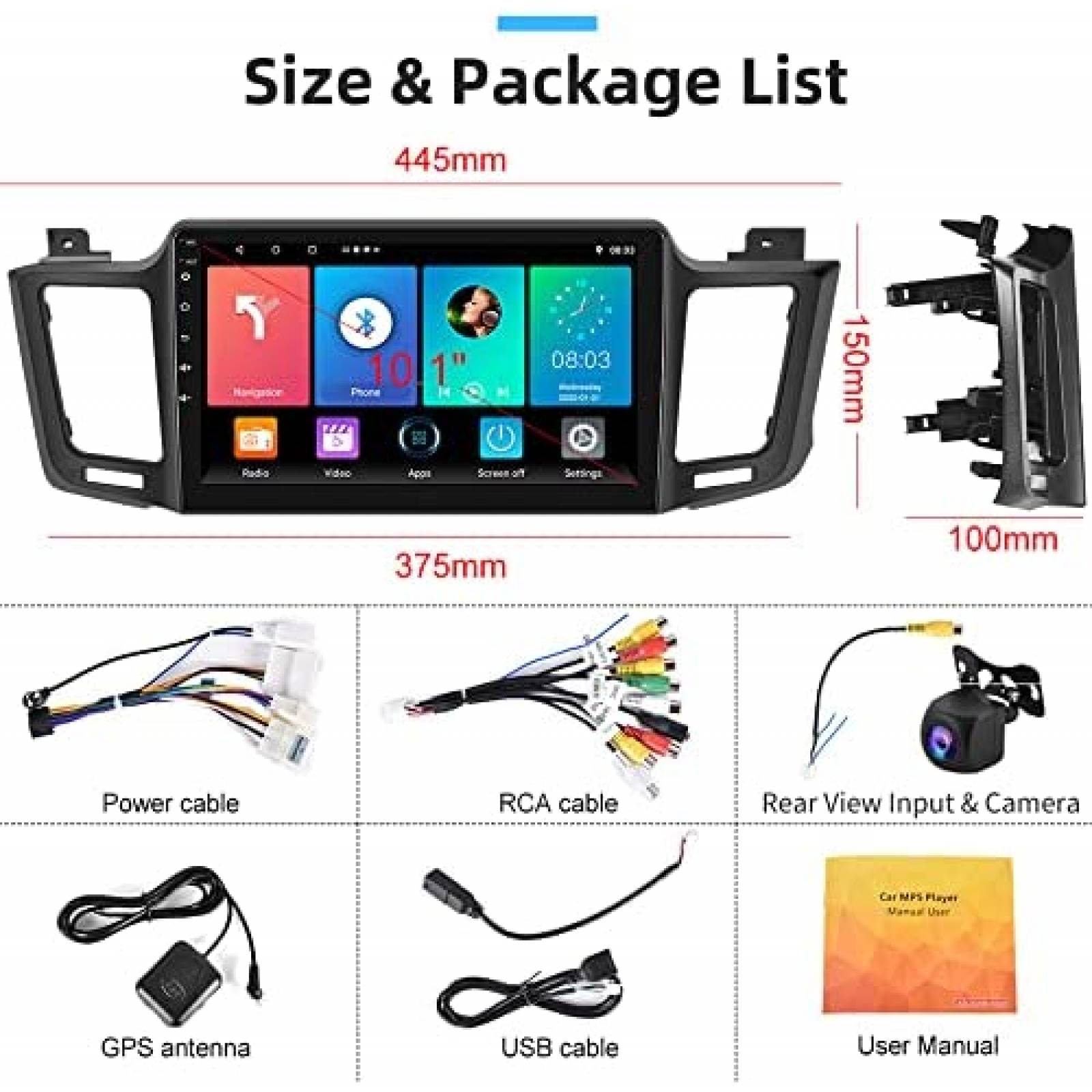 Estereo Auto Hodozzy 10'' RAV4 2013 2018 con Camara Reversa