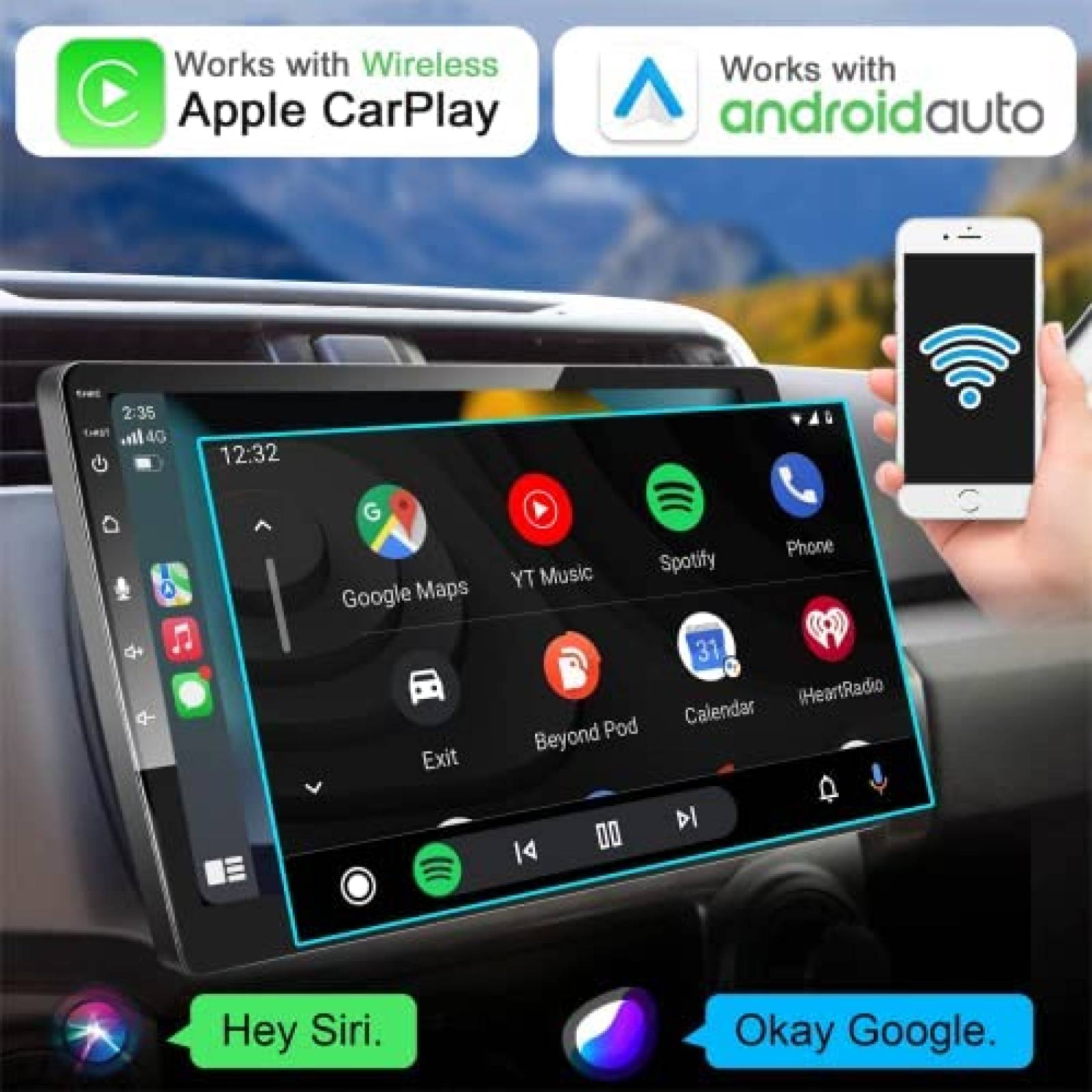 Estereo para Auto LEROAADZ 10" Tactil con Camara Trasera