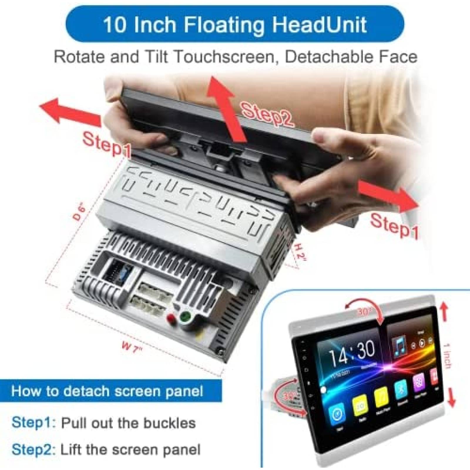 Estereo para Auto LEROAADZ 10" Tactil con Camara Trasera