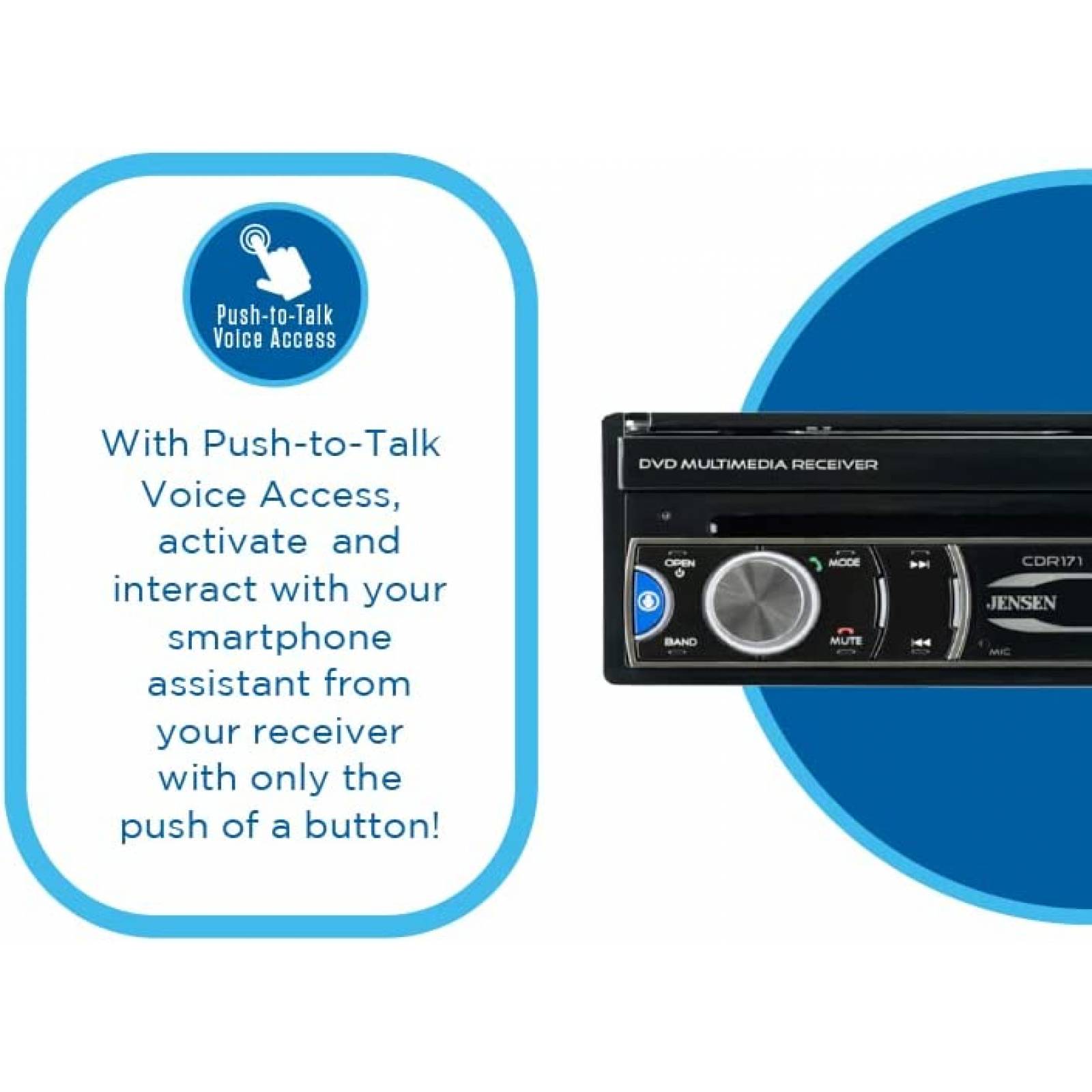 Estereo De Coche JENSEN Un Din Bluetooth 7 Pulgadas -Negro