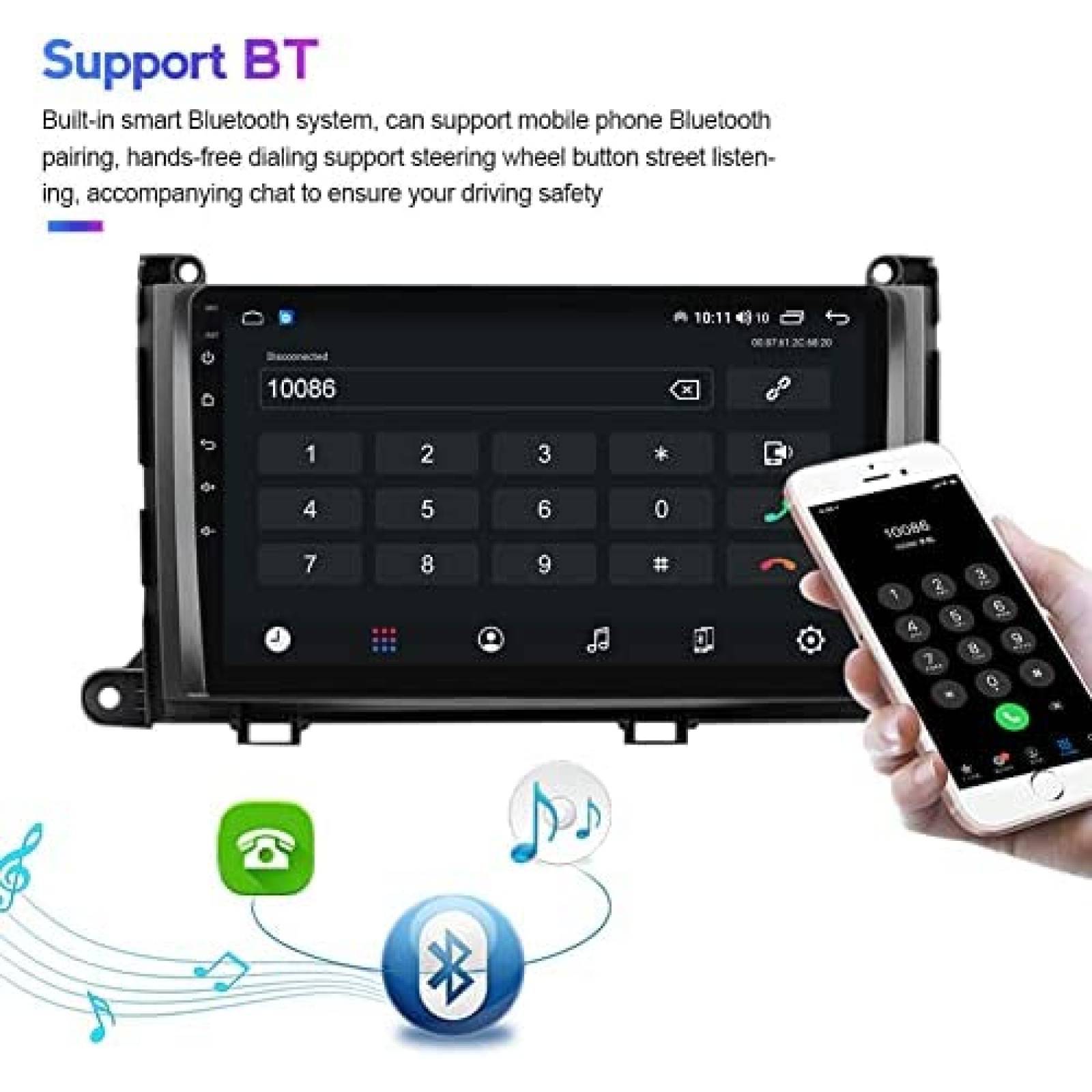 Estereo para Auto Biorunn Navegacion GPS para Toyota Sienna