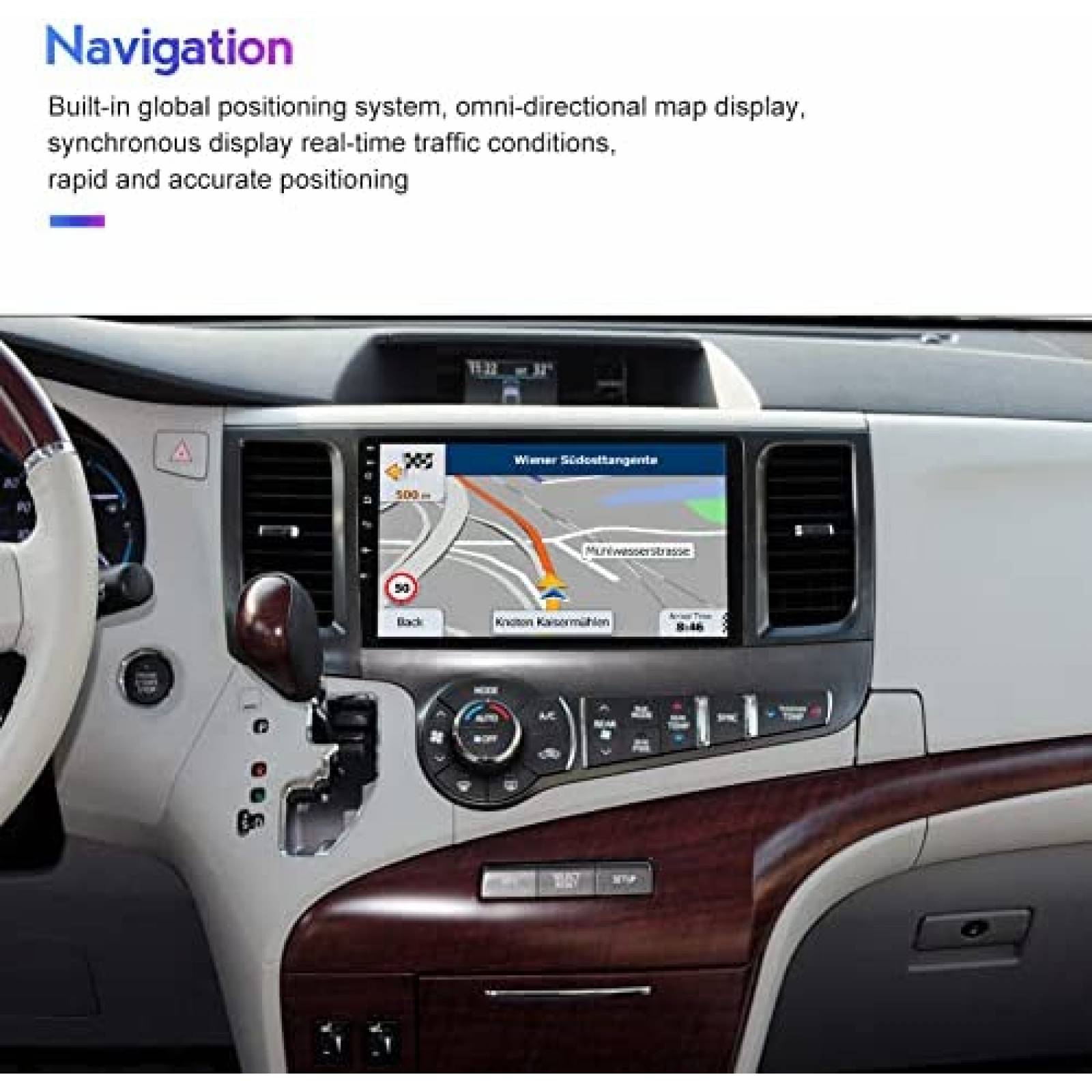 Estereo para Auto Biorunn Navegacion GPS para Toyota Sienna