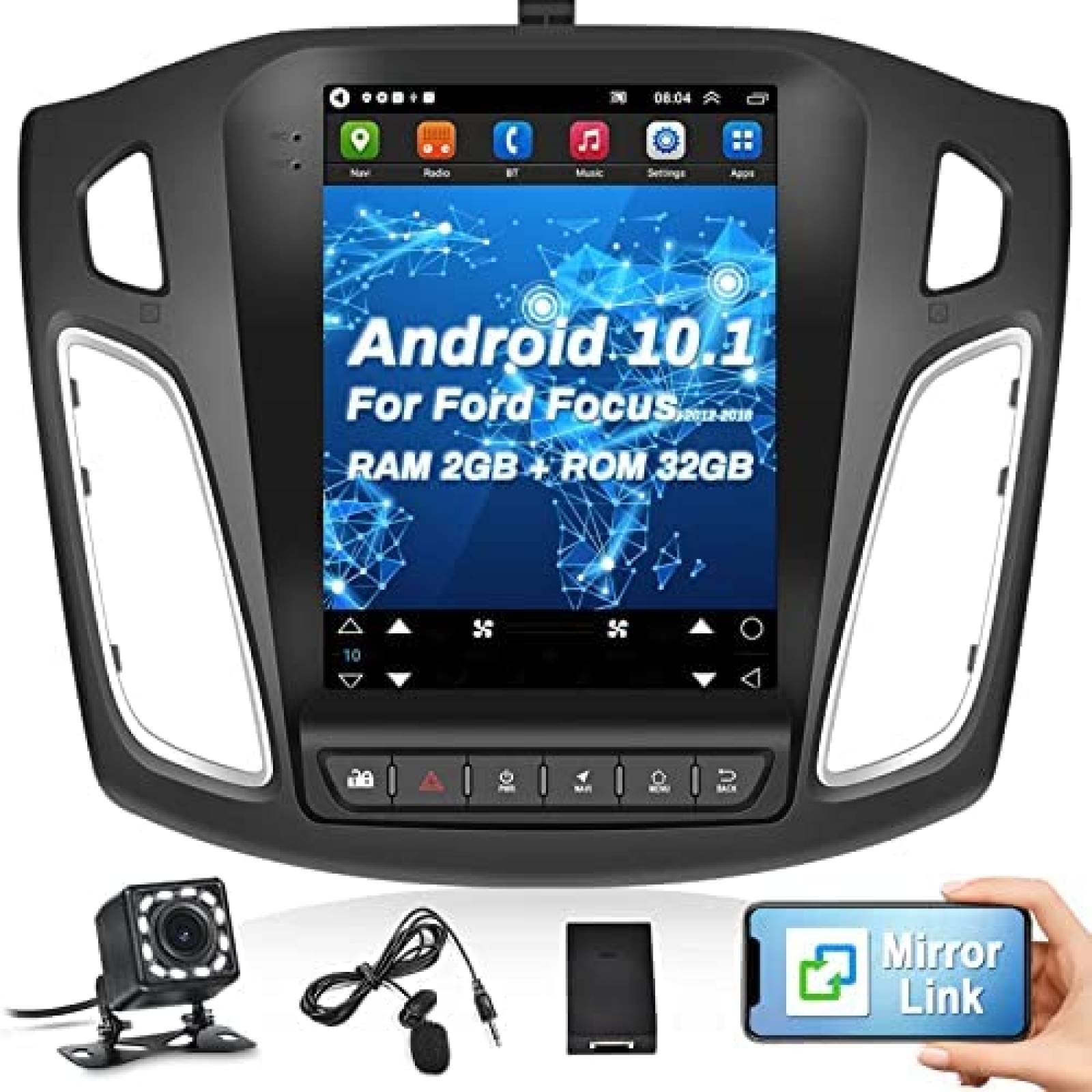 Estereo para Auto Roinvou Tactil GPS para Ford Focus 2012 13