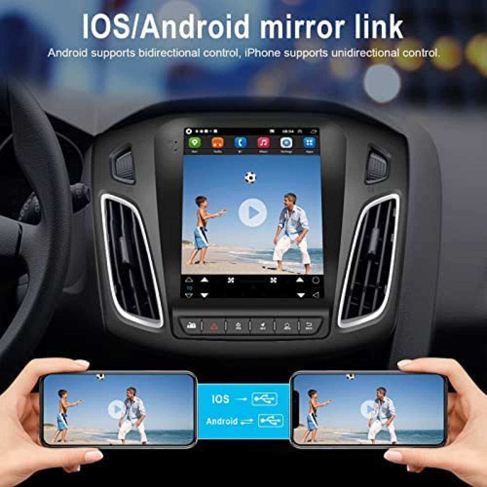 Estereo para Auto Roinvou Tactil GPS para Ford Focus 2012 13