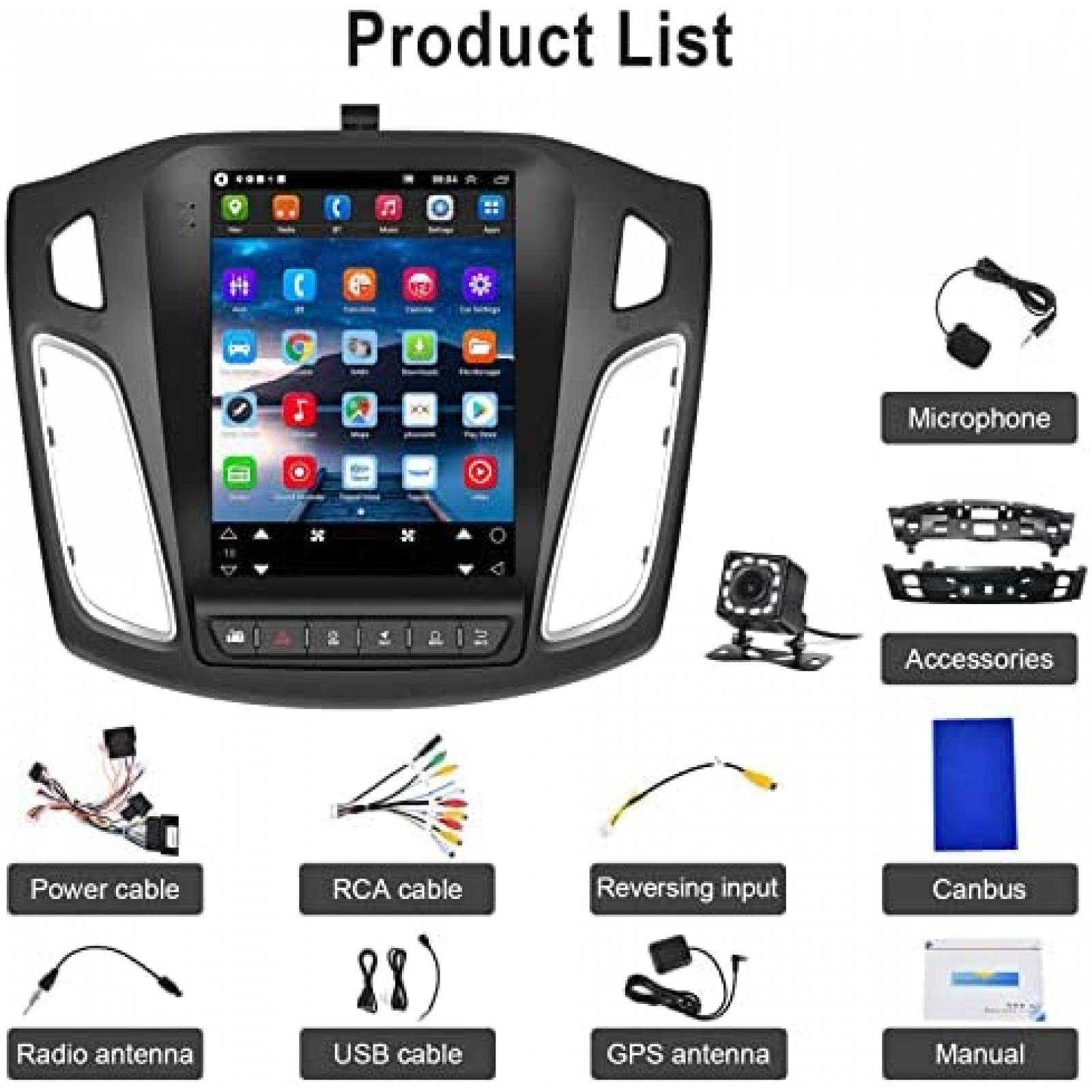 Estereo para Auto Roinvou Tactil GPS para Ford Focus 2012 13