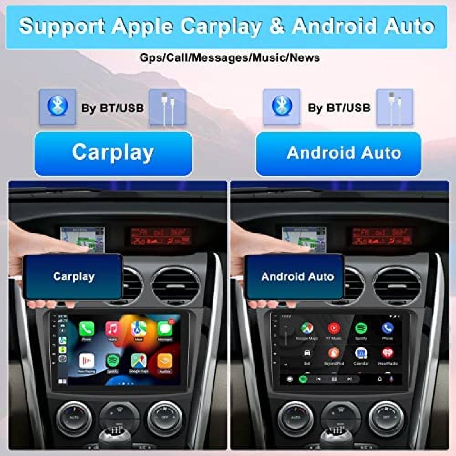 Estereo tactil para Auto CAMECHO 9'' Gps Mazda 6 2007-2012