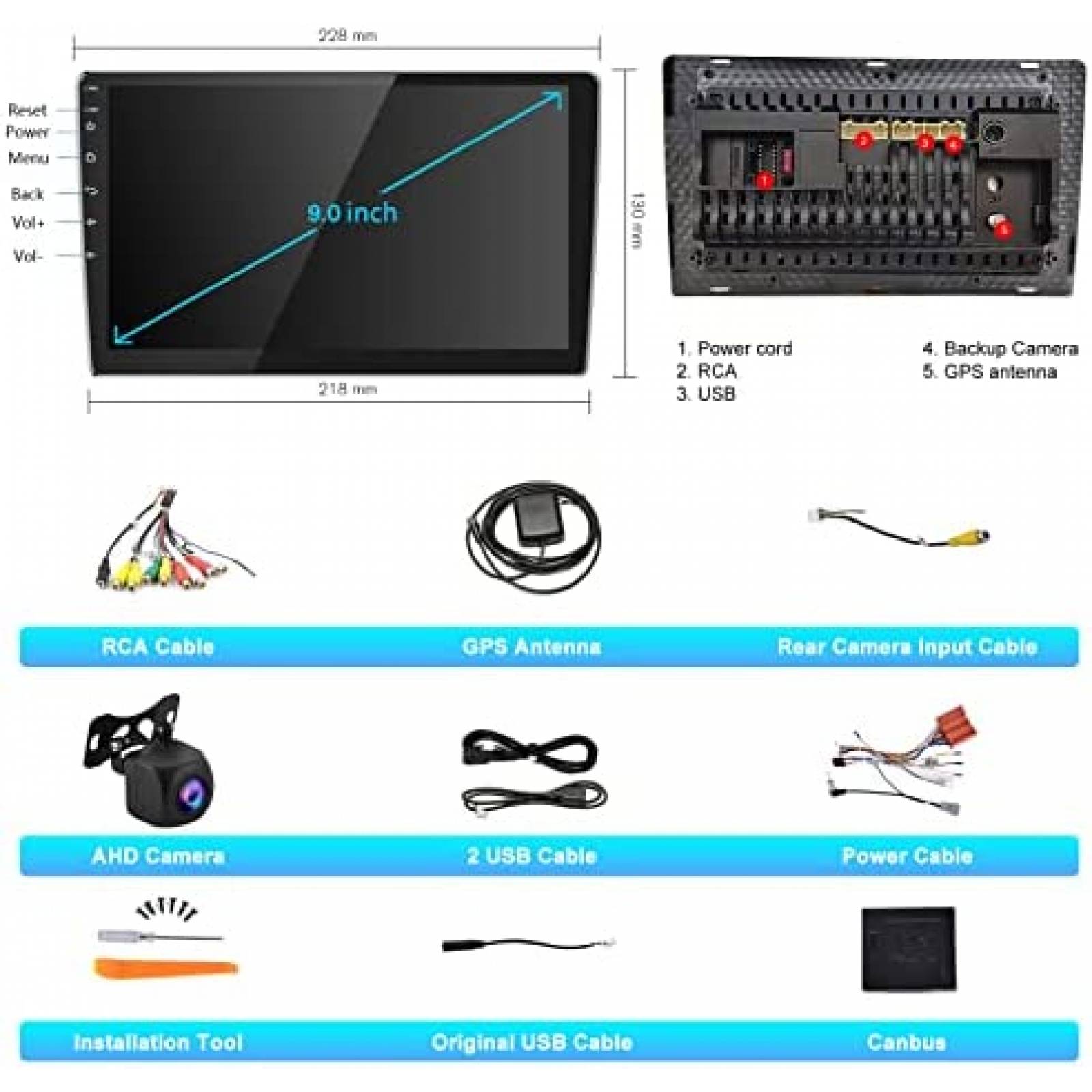 Estereo tactil para Auto CAMECHO 9'' Gps Mazda 6 2007-2012