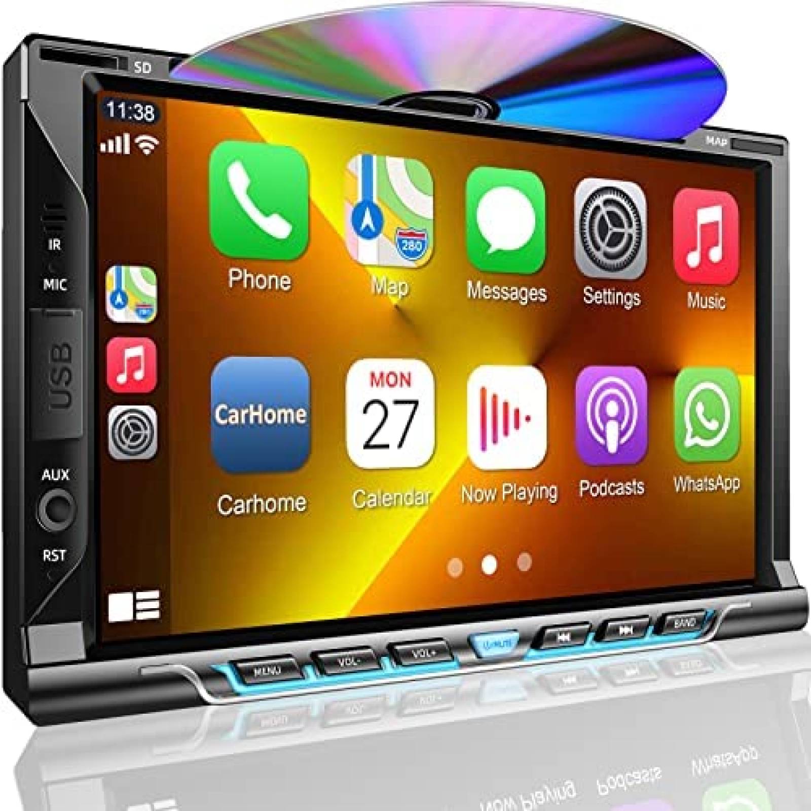 Estereo De Coche Adapter-Universe Doble Din Bluetooth 7''