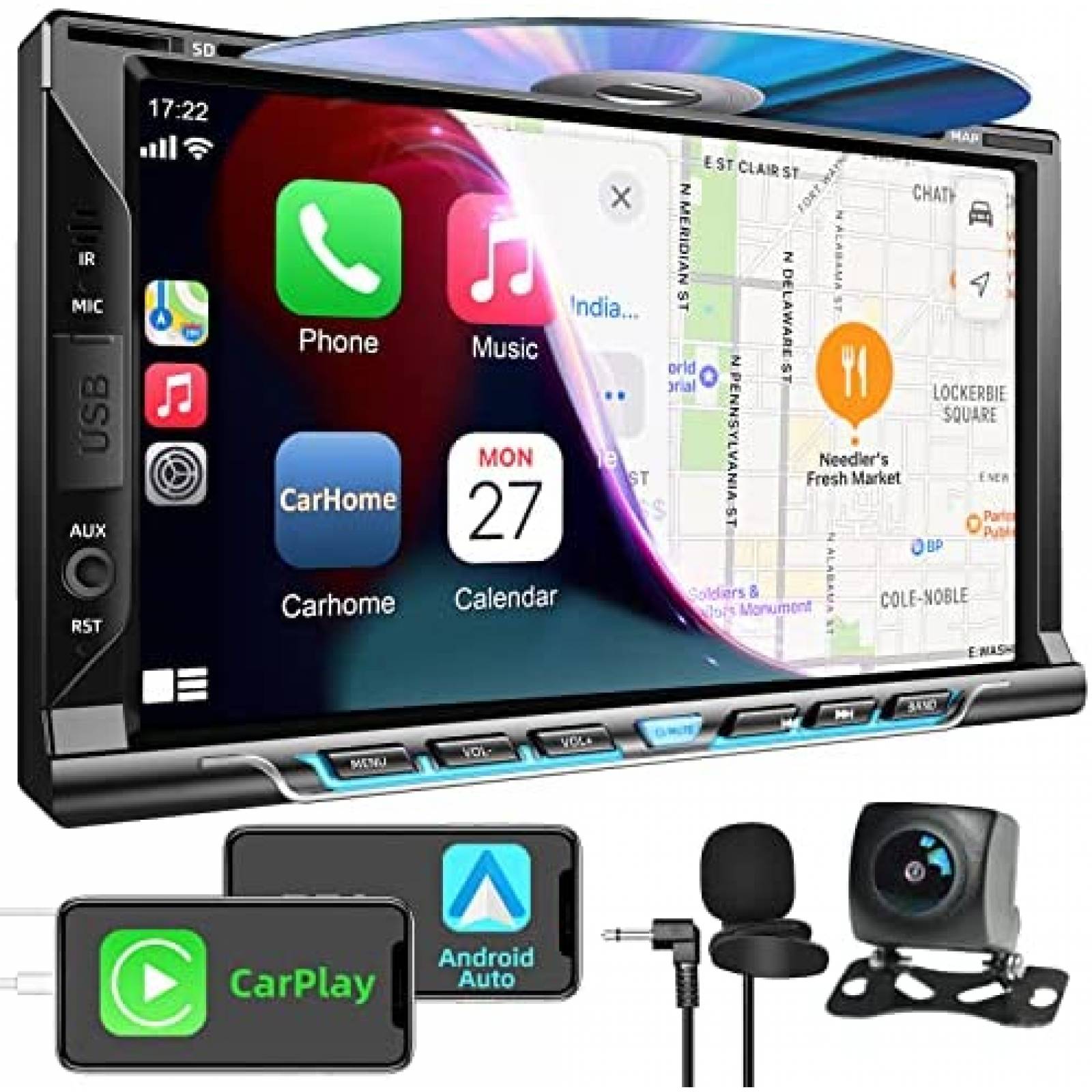 Estereo De Coche Inexaccessories Doble Din Bluetooth 7''