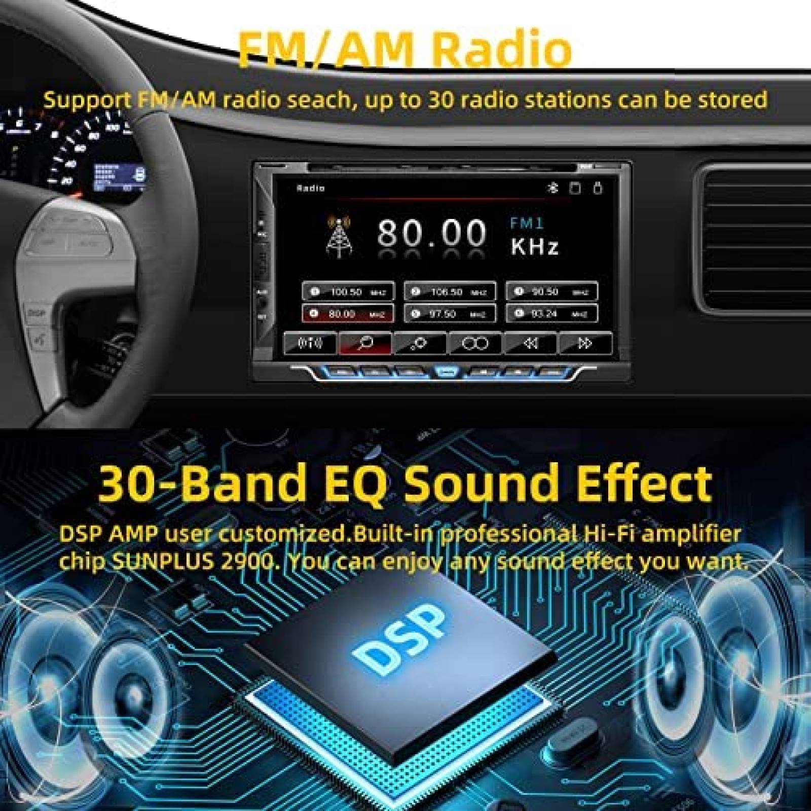 Estereo De Coche Inexaccessories Doble Din Bluetooth 7''