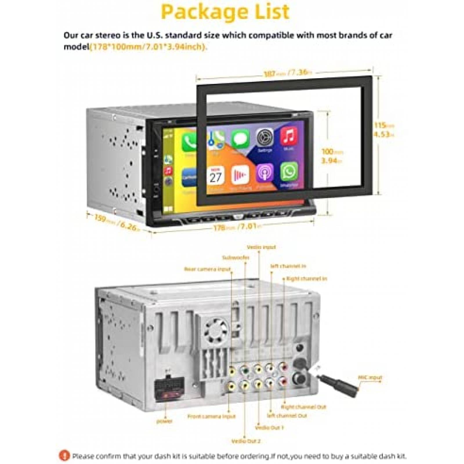 Estereo De Coche Inexaccessories Doble Din Bluetooth 7''