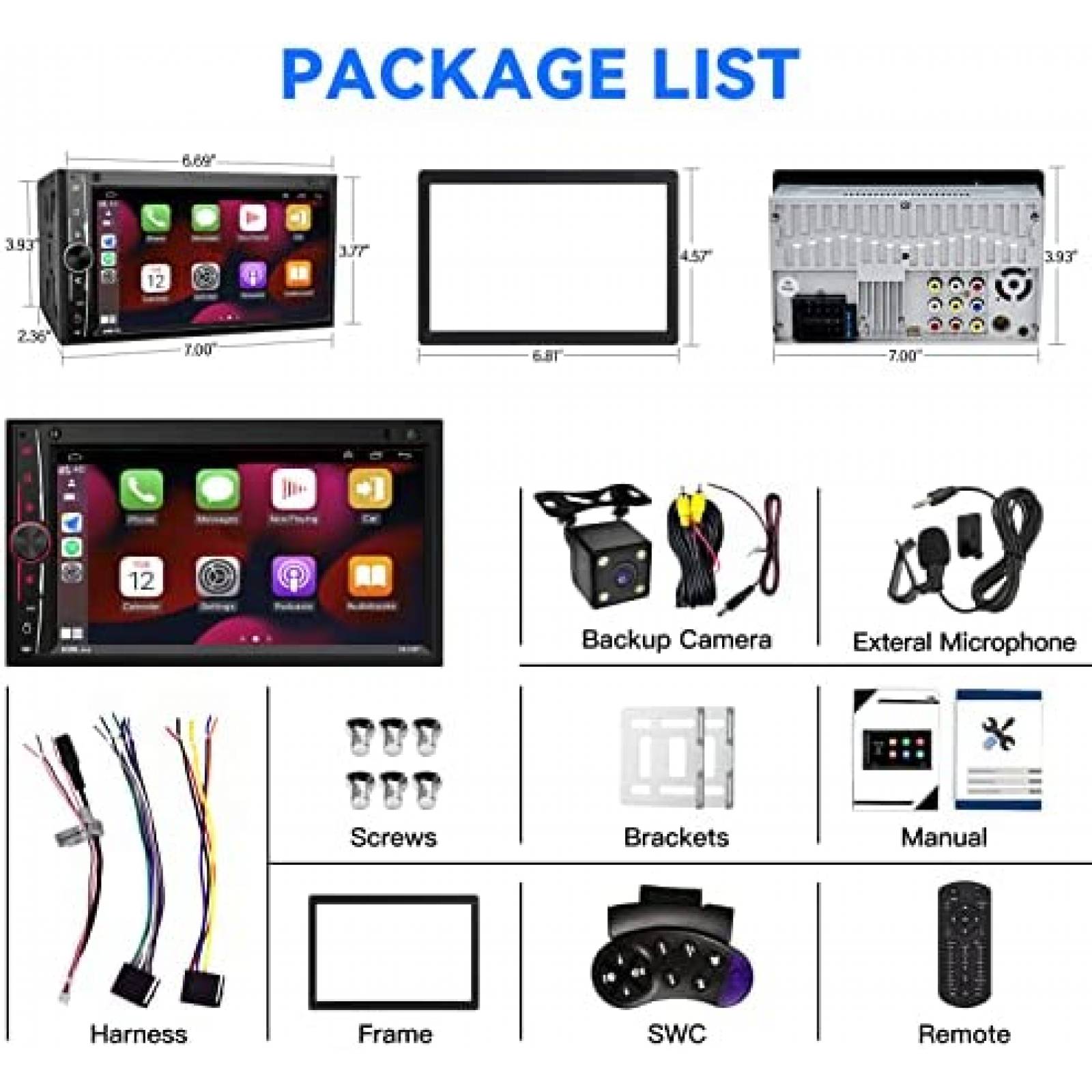 Estereo De Coche Stiflix Doble Din Bluetooth 7 Pulgadas