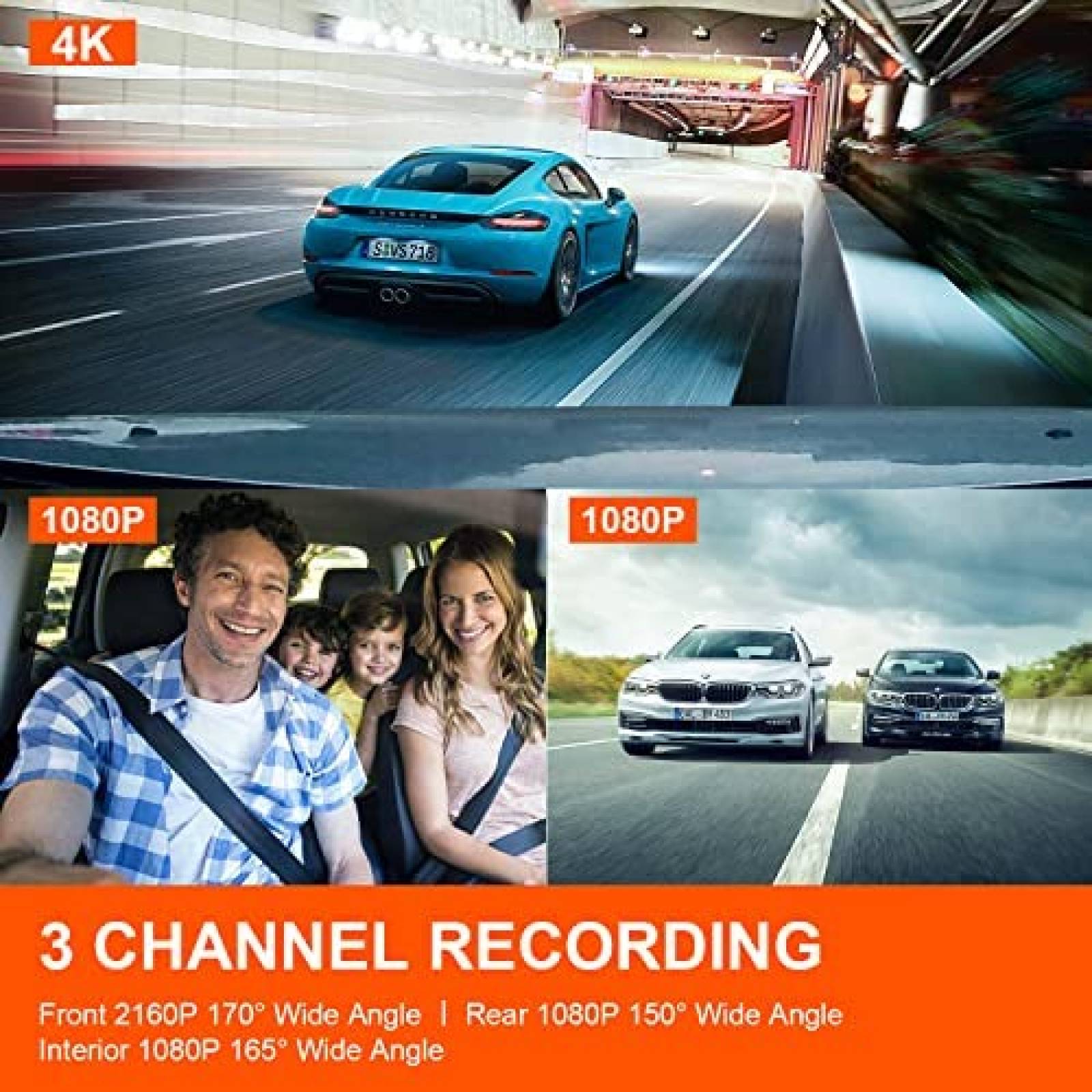 Retrovisor 3 Cams VVCAR VC40 11'' Touch GPS Carga C -Negro