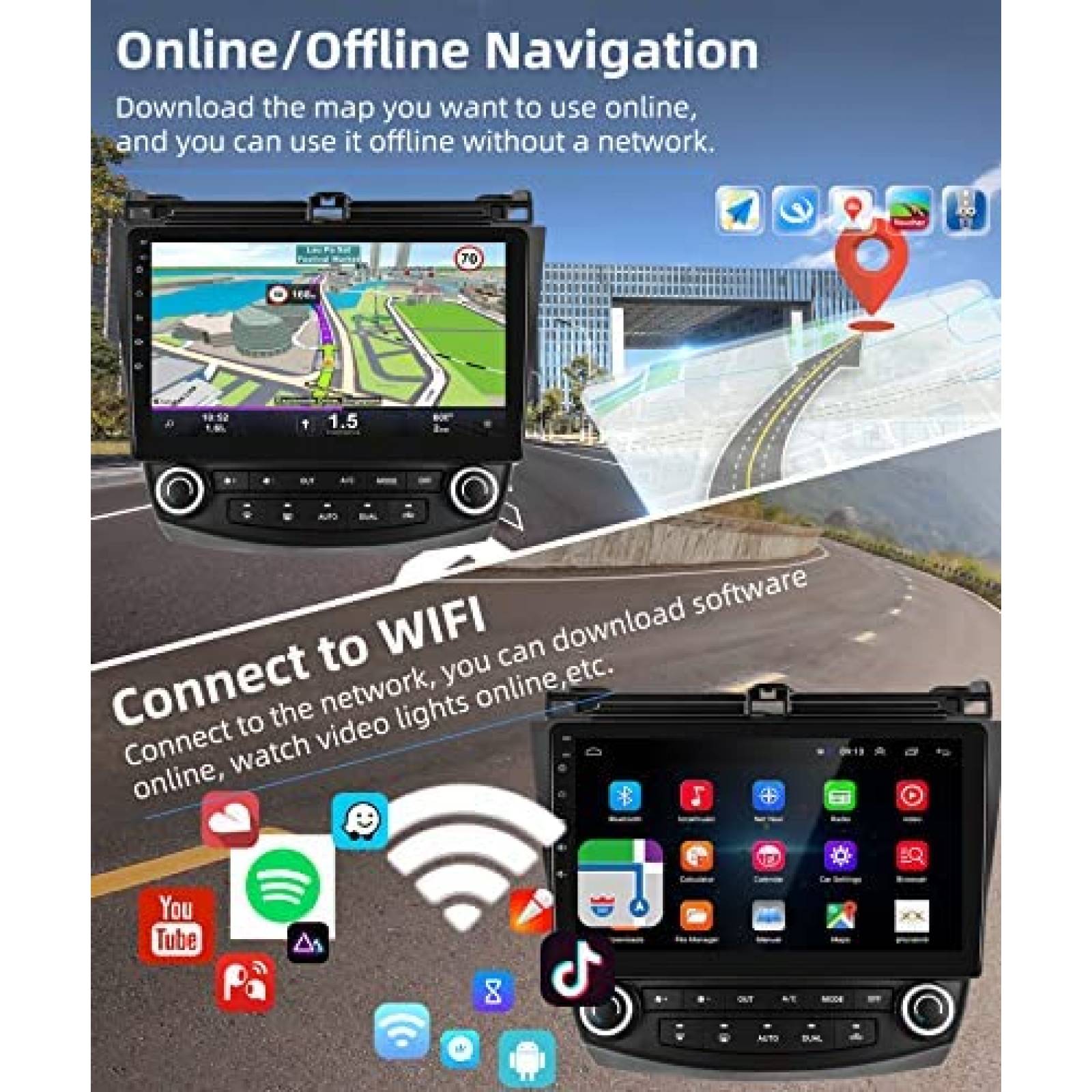 Estereo Auto Podofo SB-A2969A3MI2 10.1" Honda Accord 03-07