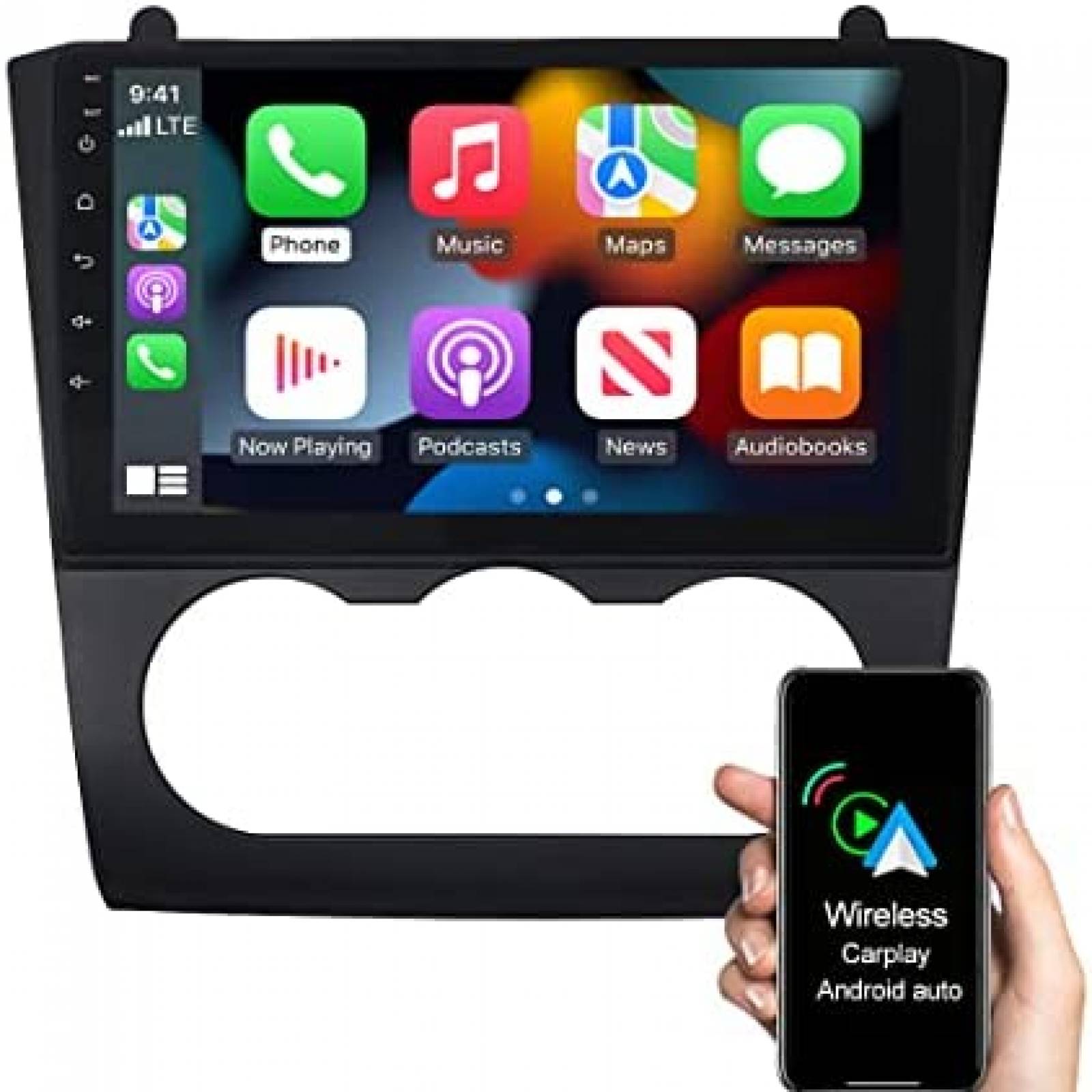 Estereo Auto Asure para Nissan Altima 2007-2012 9 pulg Negro