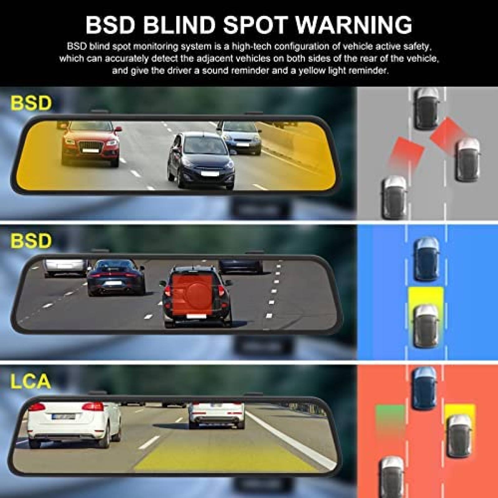 Retrovisor 2 Camaras PRUVEEO J40 12'' Touch GPS + Sensor -N