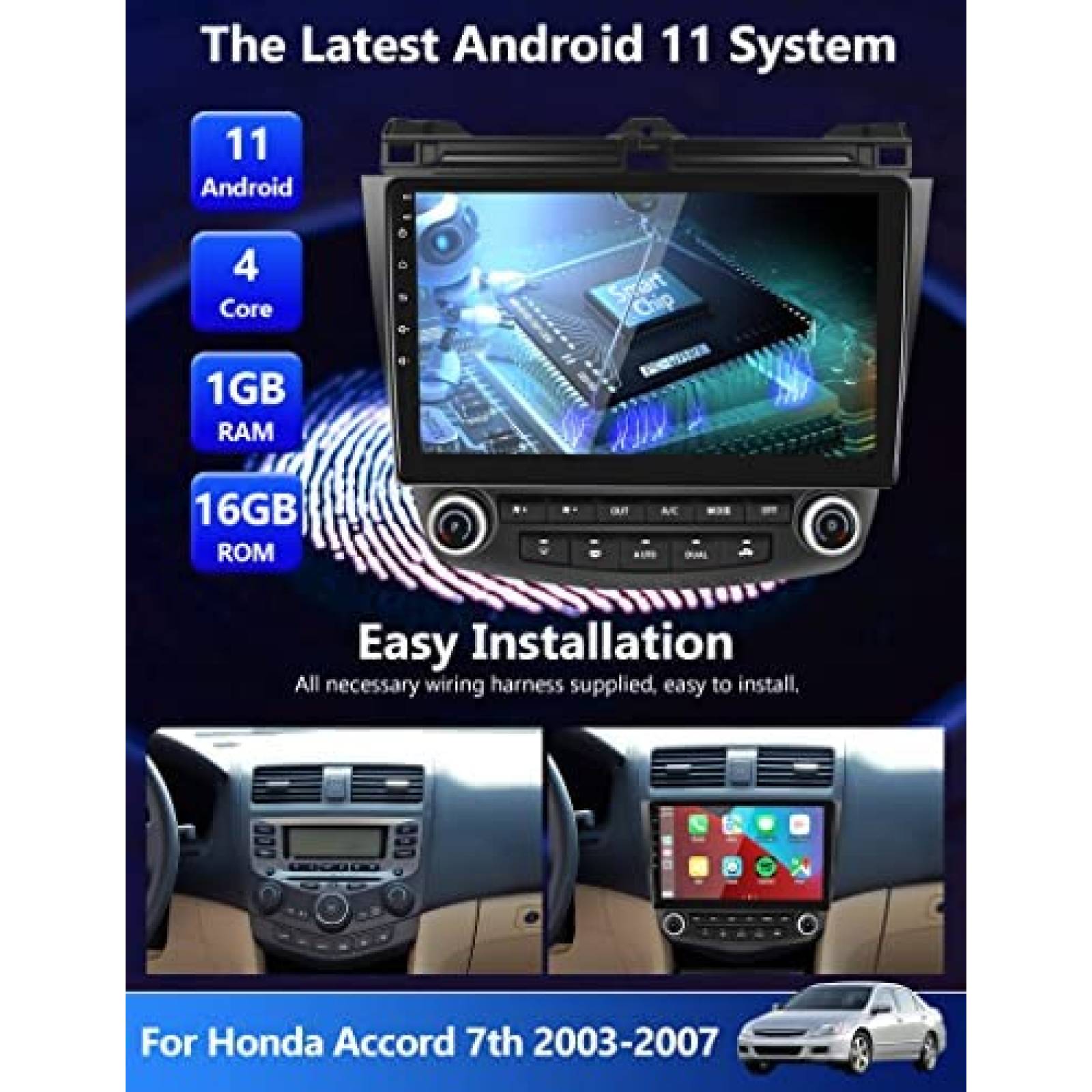 Estereo Auto Meteeser para Honda Accord 7 2003-2007 Android