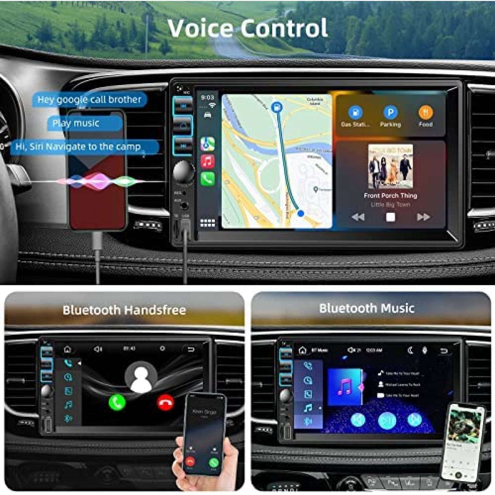 Estereo De Coche Inexaccessories Doble Din Bluetooth 7''