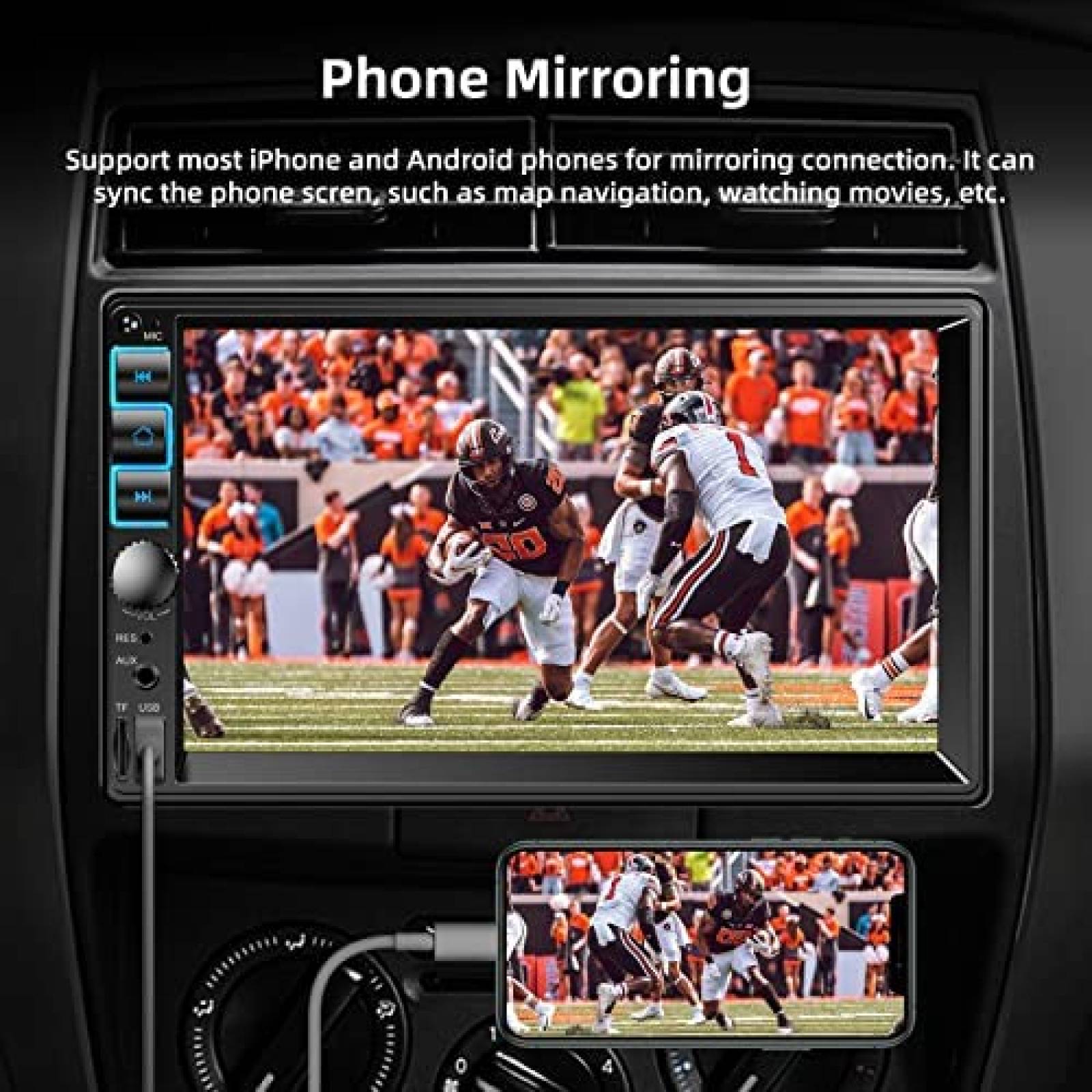 Estereo De Coche Inexaccessories Doble Din Bluetooth 7''