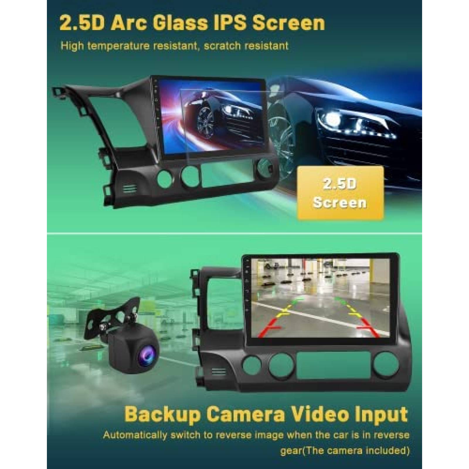 Estereo Auto Hikity para Honda Civic 2006-2011 Android Negro