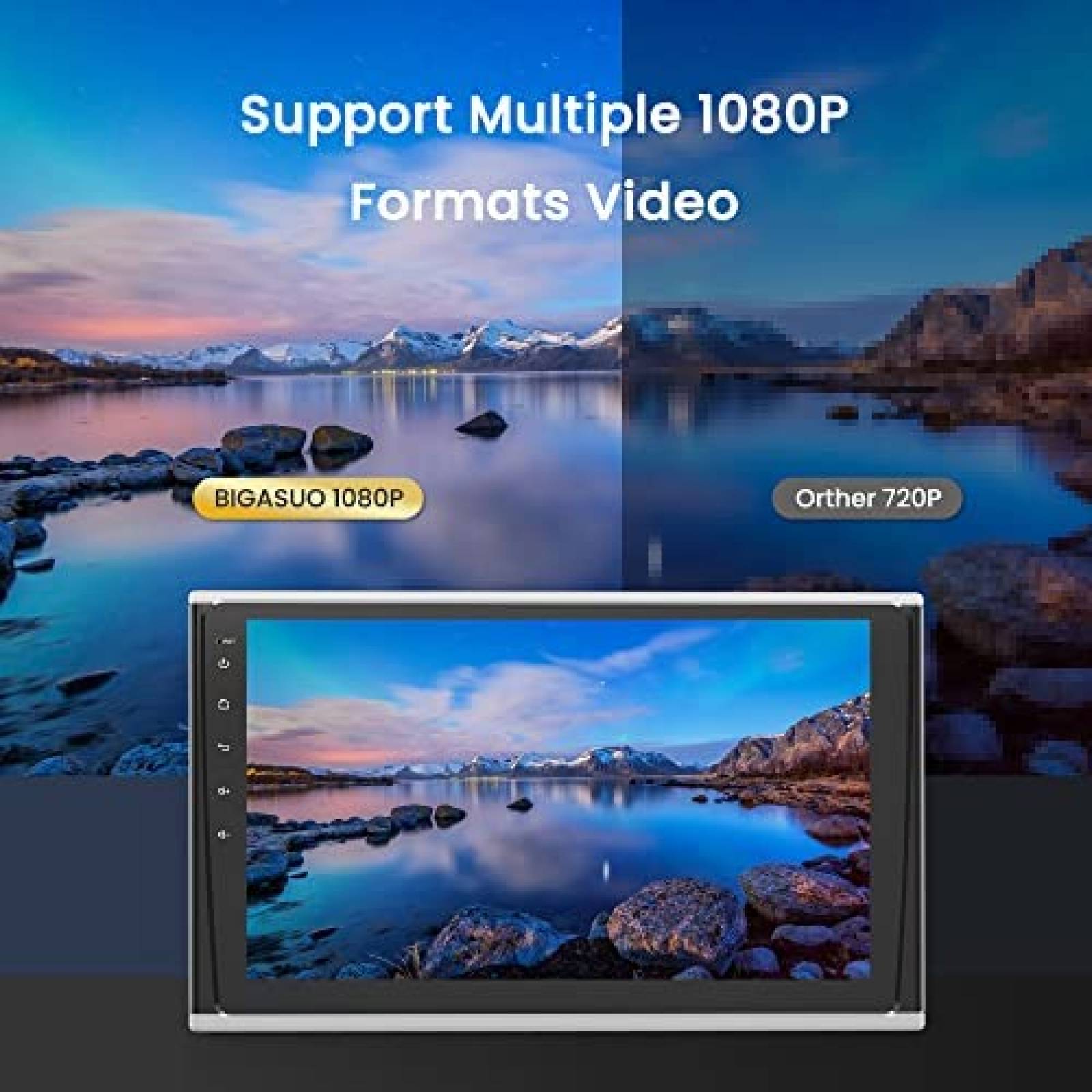 Pantalla Portatil para Auto Bigasuo 10'' Touch Bluetooth Usb