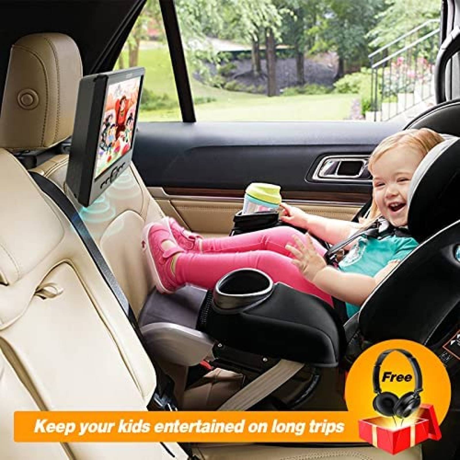 DVD Portatil DESOBRY 2 Pantallas 10.5'' USB SD -Negro