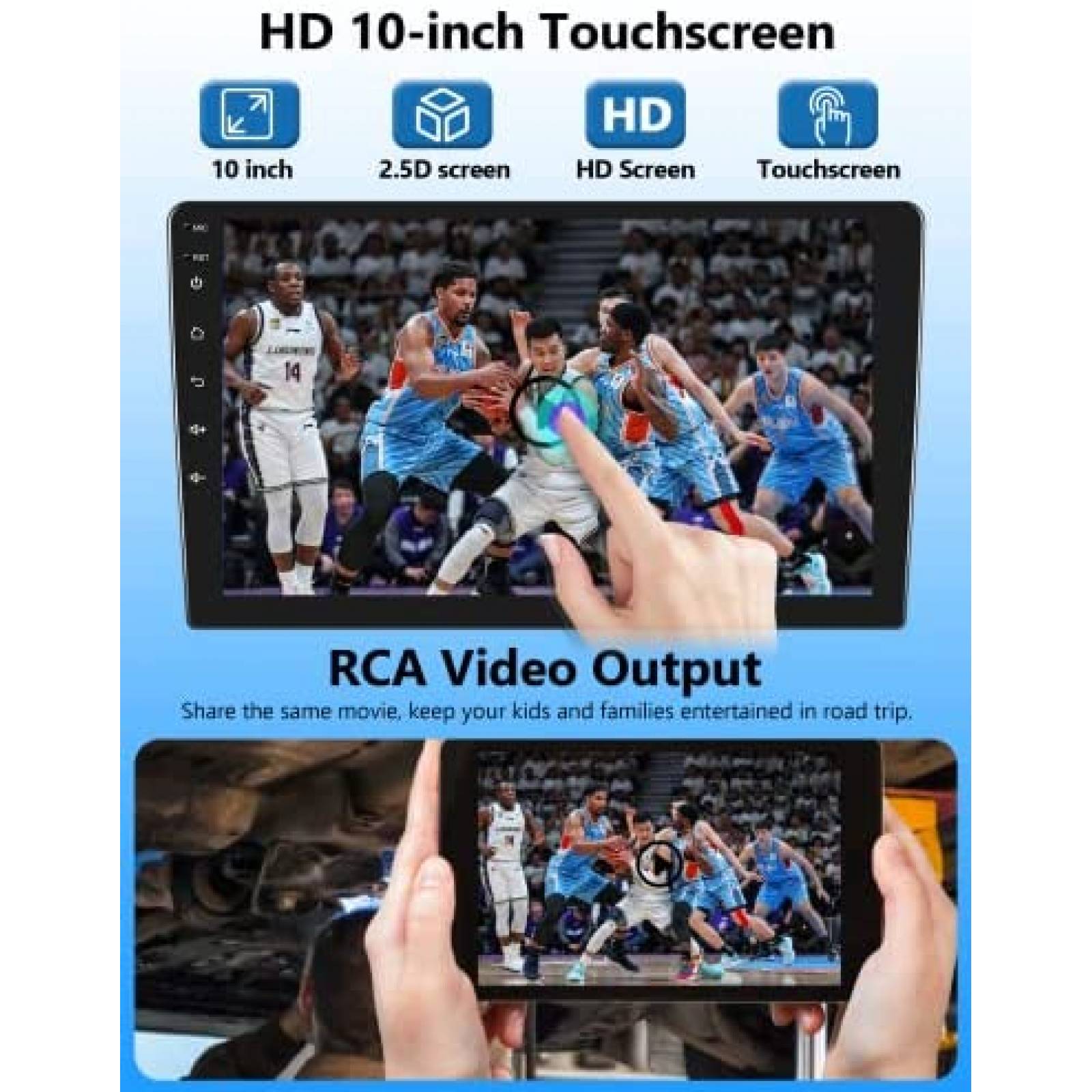 Estereo Auto Meteeser 10 pulgadas Android Din Doble 32G -Neg