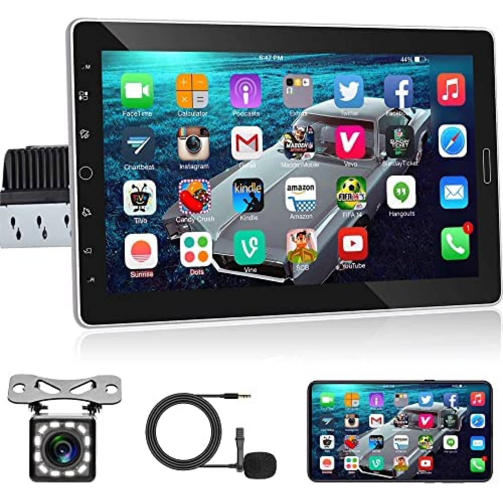 Estereo Auto Rimoody 10.1 pulg 1 Din Touch GPS WiFi -Negro