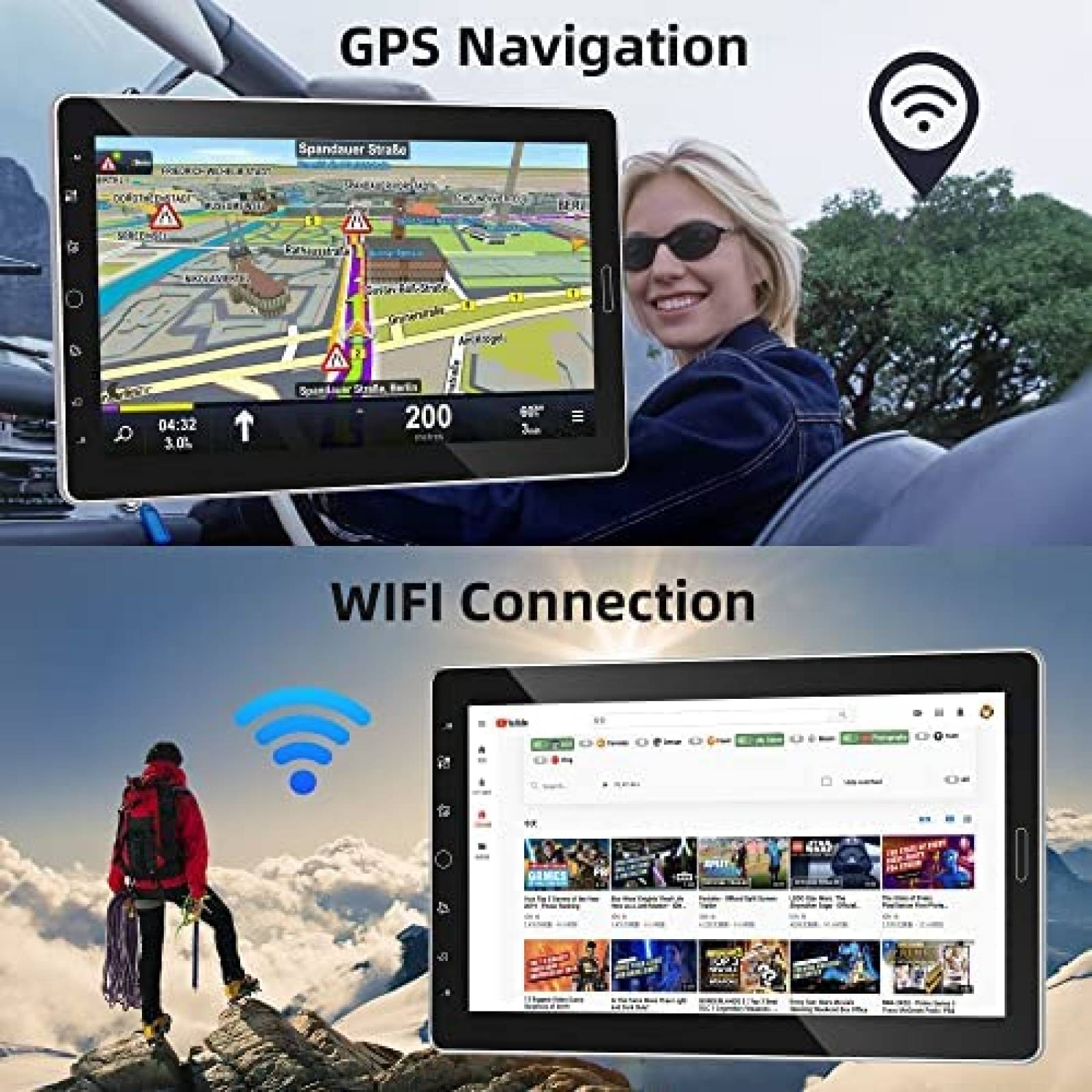 Estereo Auto Rimoody 10.1 pulg 1 Din Touch GPS WiFi -Negro