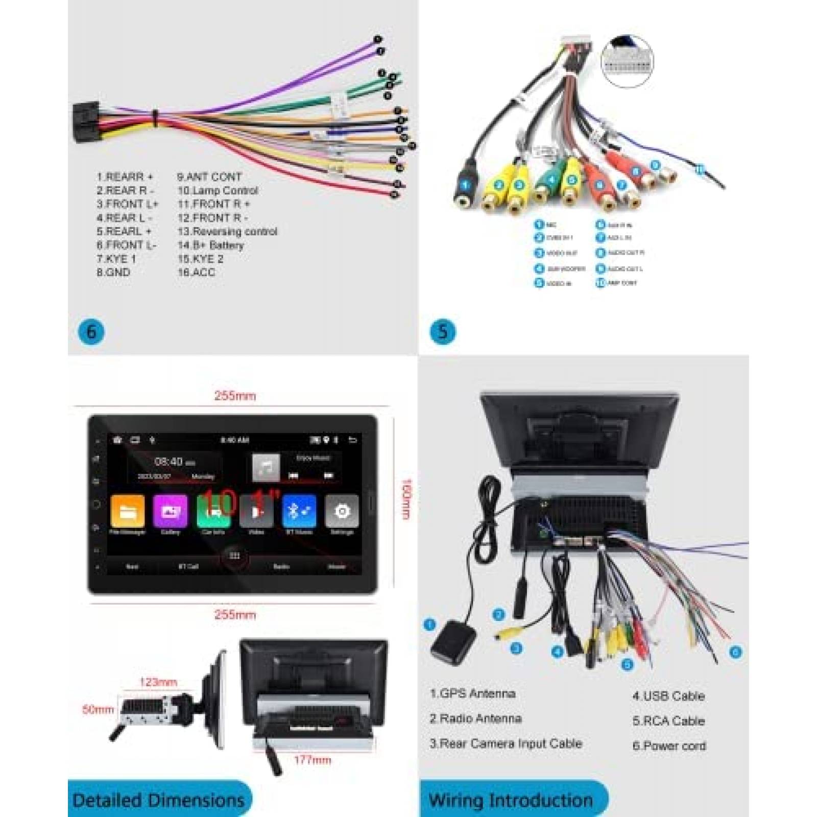 Estereo Auto Rimoody 10.1 pulg 1 Din Touch GPS WiFi -Negro