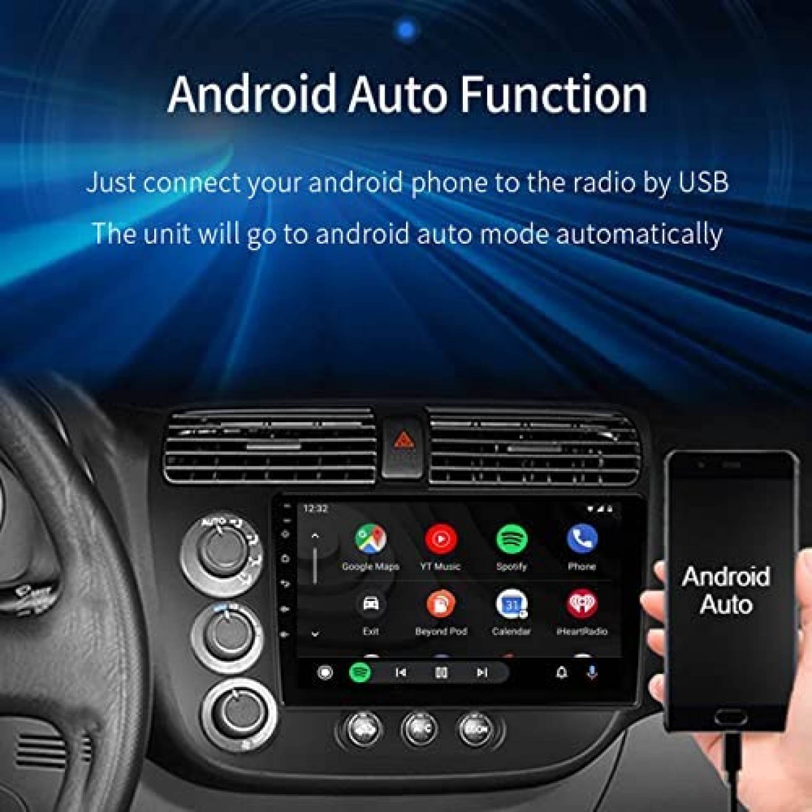 Estereo Auto EZoneTronics 9'' Honda Civic 2001 - 2005 -N