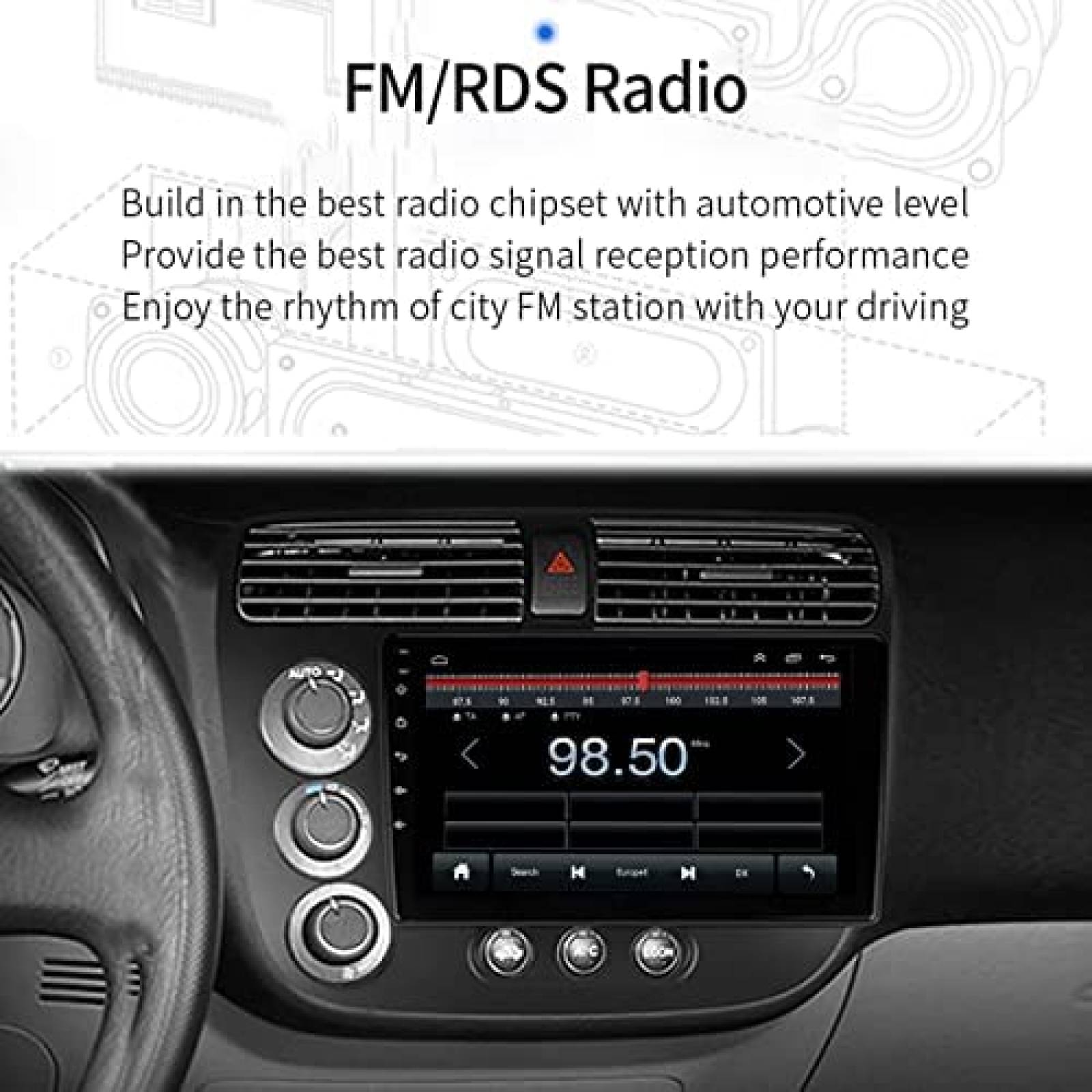 Estereo Auto EZoneTronics 9'' Honda Civic 2001 - 2005 -N