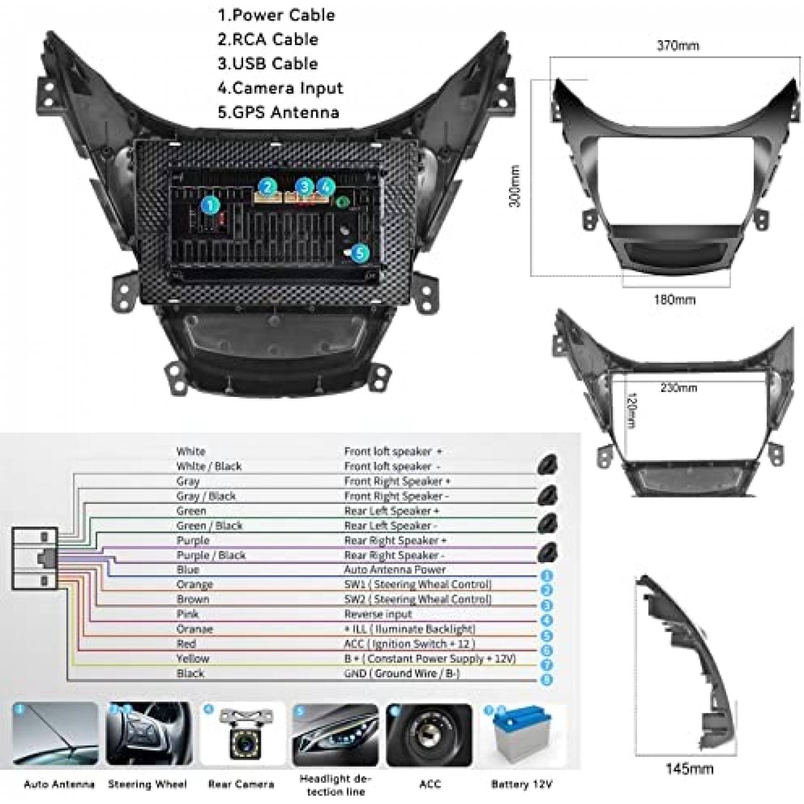 Radio Estereo Camecho para Hyundai Elantra 2011 2012 2013