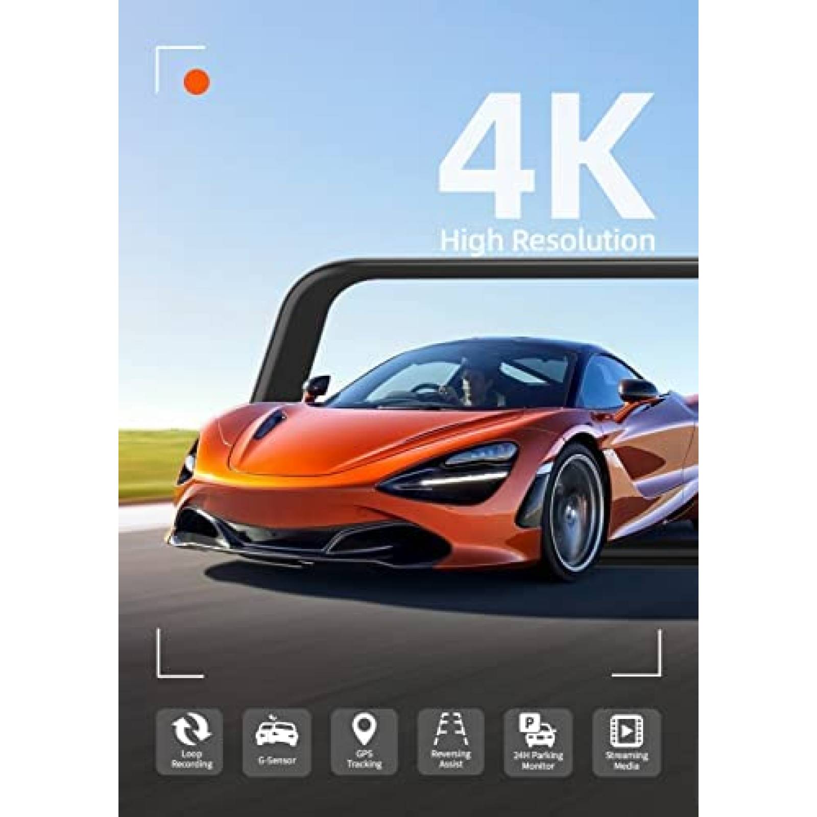 Retrovisor 2 Camaras WOLFBOX G850 12'' Touch GPS + Sensor -N