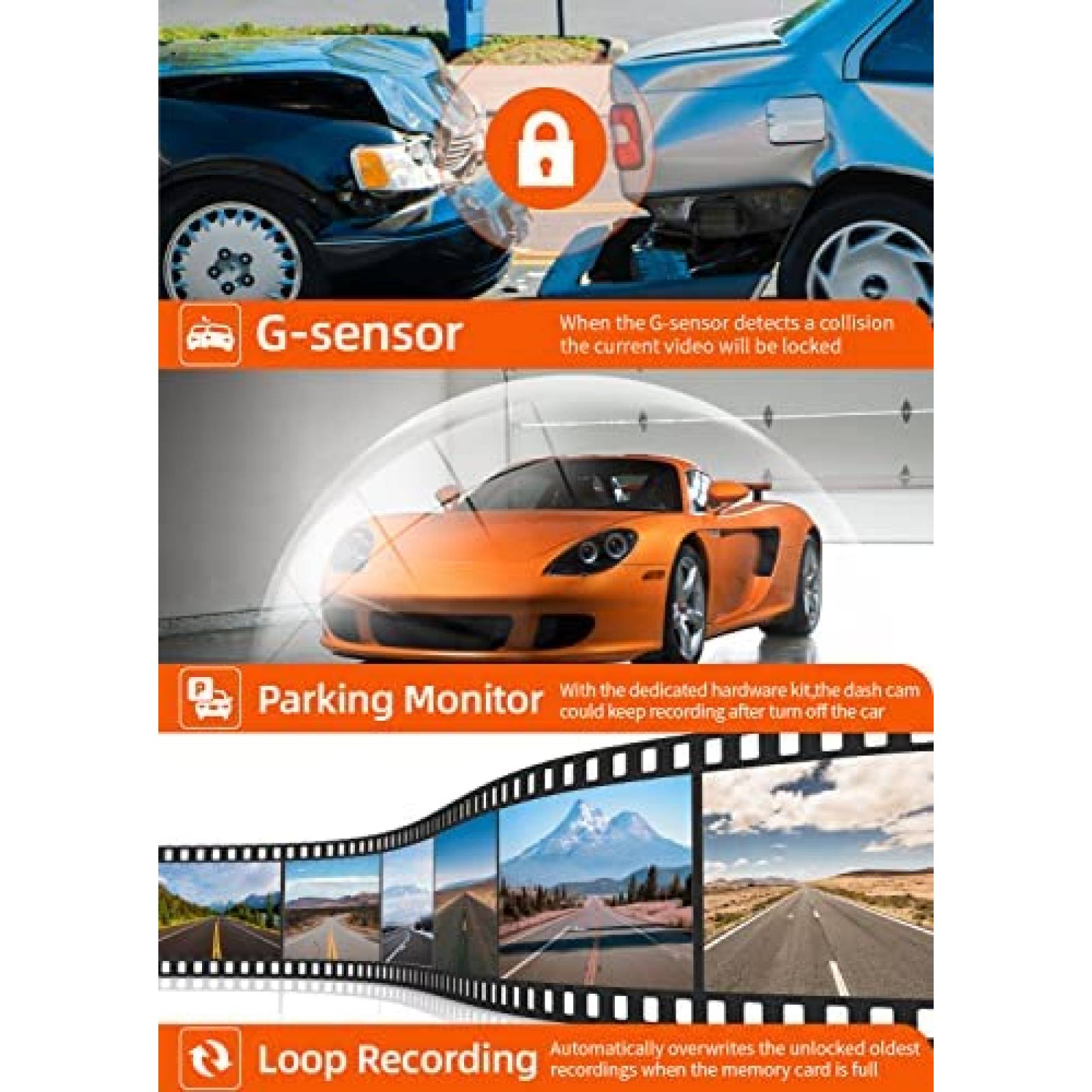 Retrovisor 2 Camaras WOLFBOX G850 12'' Touch GPS + Sensor -N