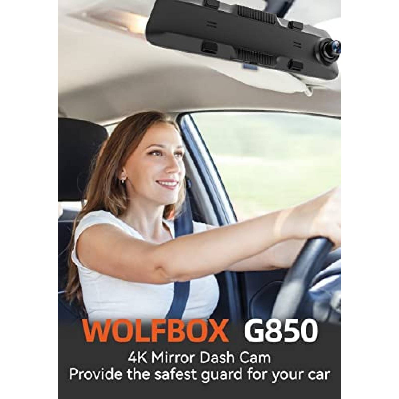Retrovisor 2 Camaras WOLFBOX G850 12'' Touch GPS + Sensor -N