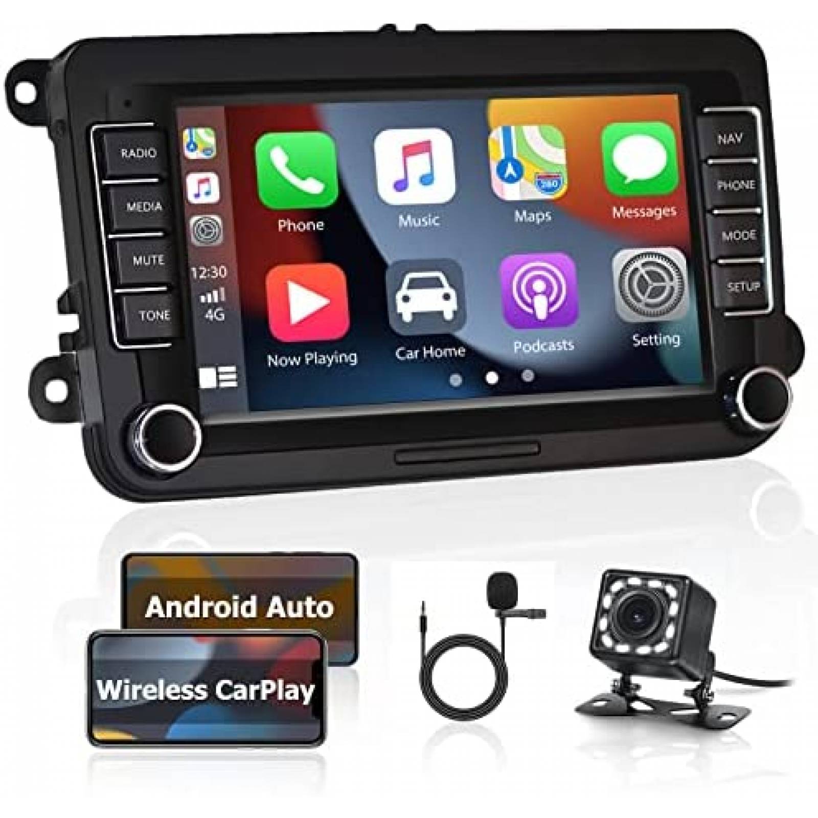 Estereo Auto Hikity 7 pulgadas Android Touch BT GPS para VW